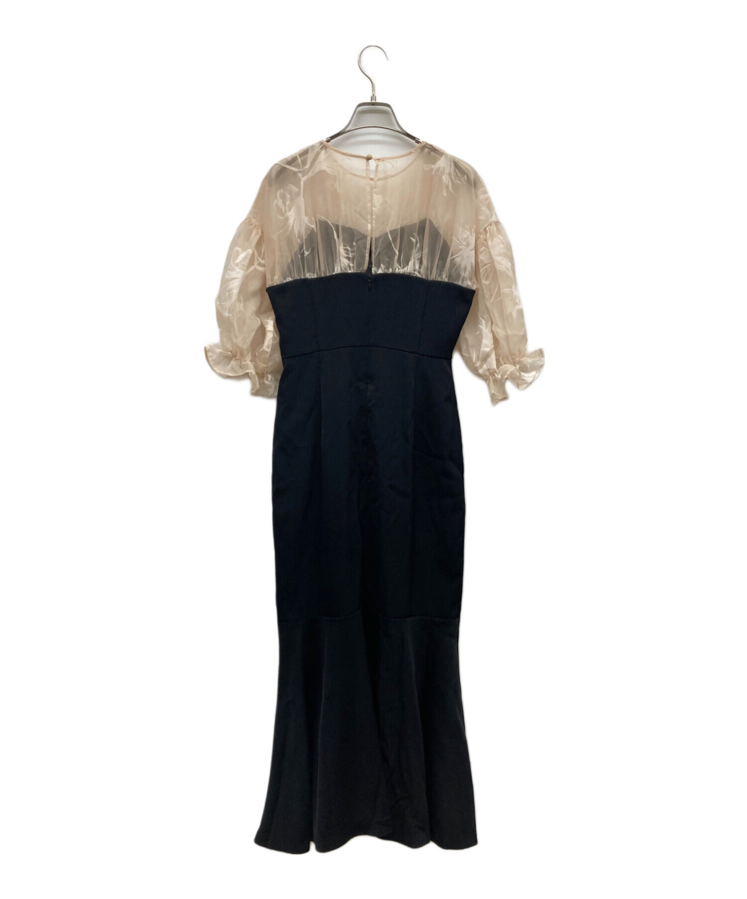中古・古着通販】acka (エーシーケーエー) sheer puff dress ブラック