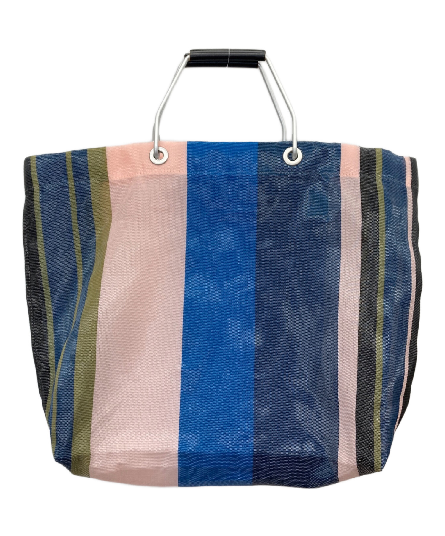 中古・古着通販】MARNI (マルニ) MARKET STRIPE BAG ブルー×ピンク
