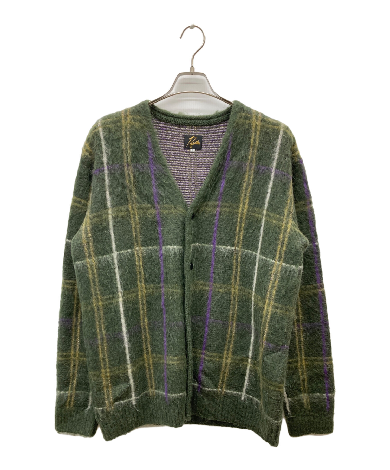 【美品】Needlesメッシュカーディガン ペイズリー グリーン XS 本店購入 中古・古着通販】Needles (ニードルズ) チェックモヘアカーディガン