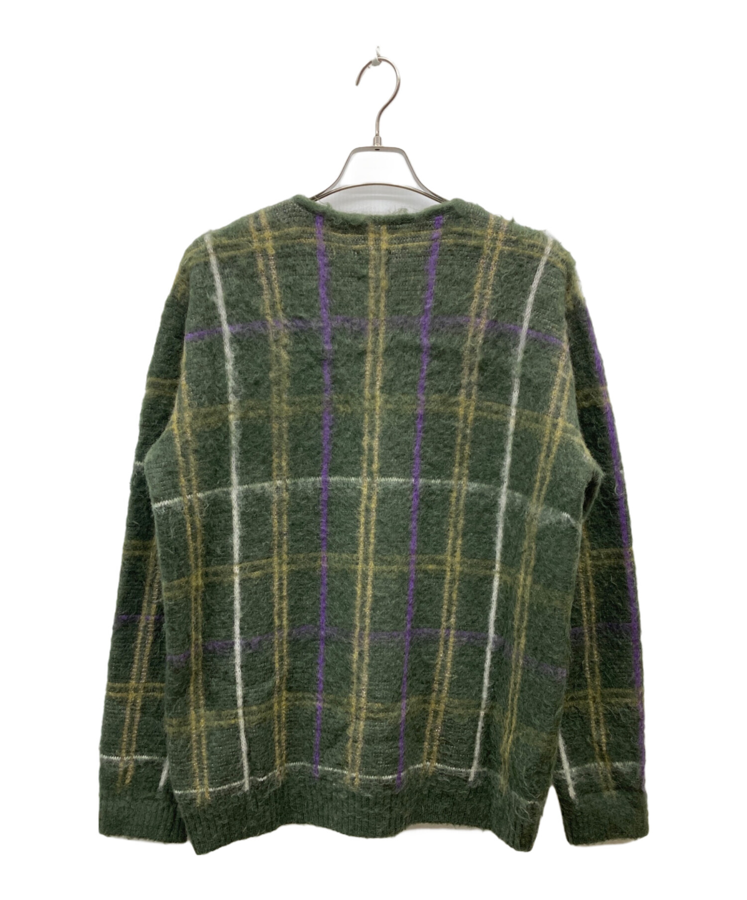 Needles グリーン モヘア　カーディガン Mサイズ 中古・古着通販】Needles (ニードルズ) チェックモヘアカーディガン