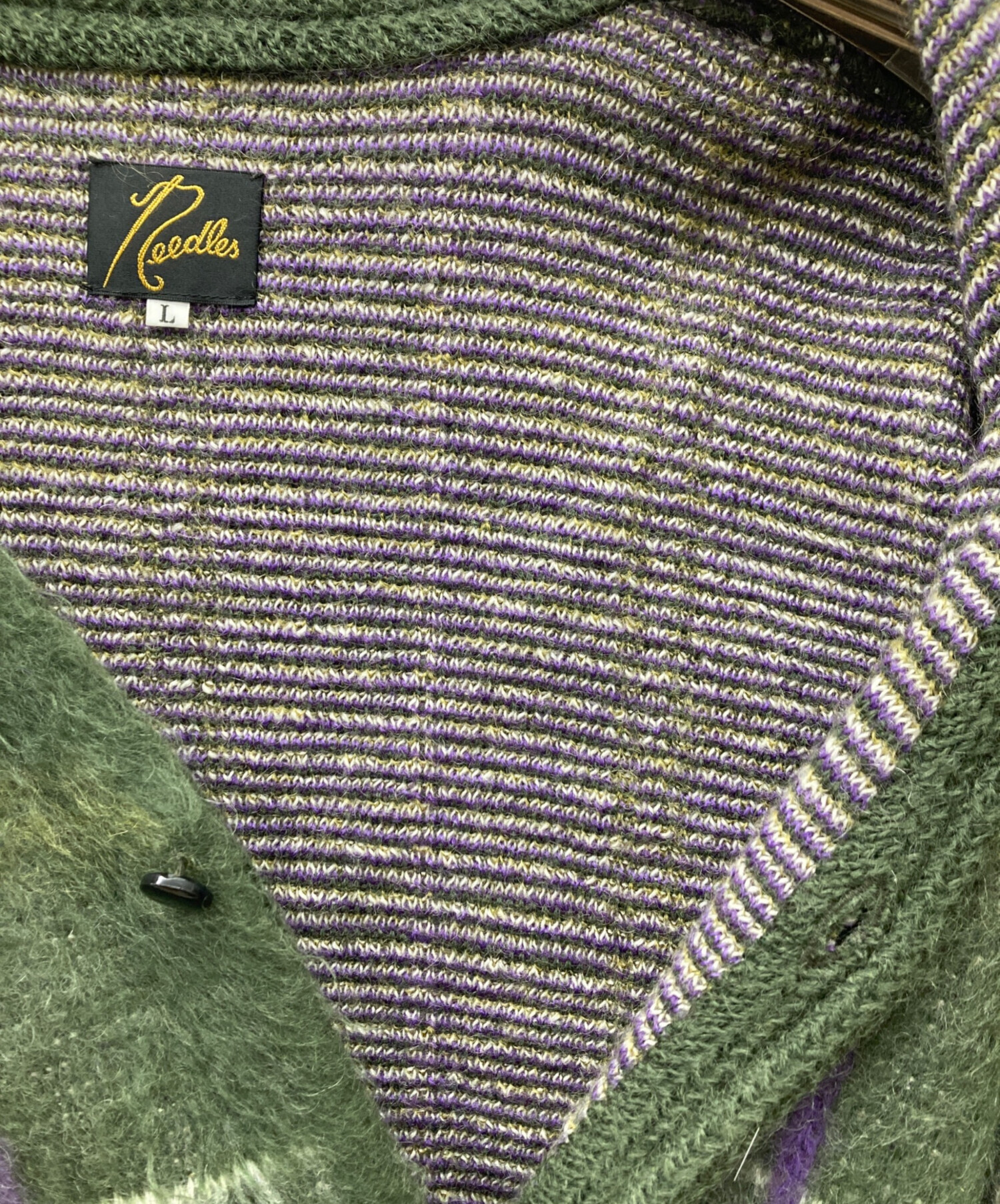 【美品】Needlesメッシュカーディガン ペイズリー グリーン XS 本店購入 中古・古着通販】Needles (ニードルズ) チェックモヘアカーディガン