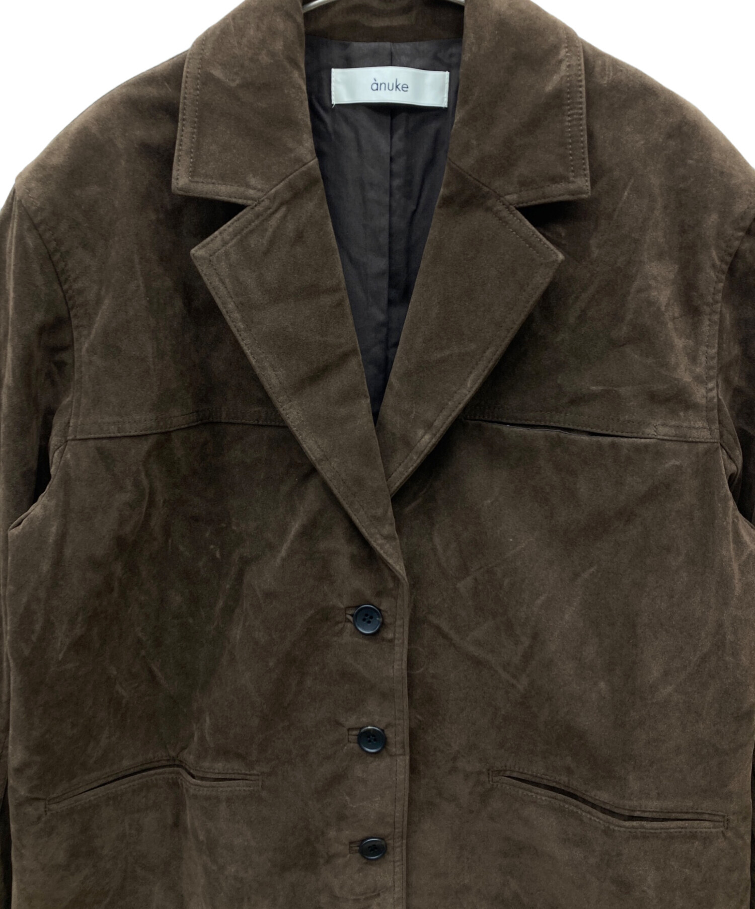 中古・古着通販】ANUKE (アンヌーク) Eco Suede Jacket ブラウン