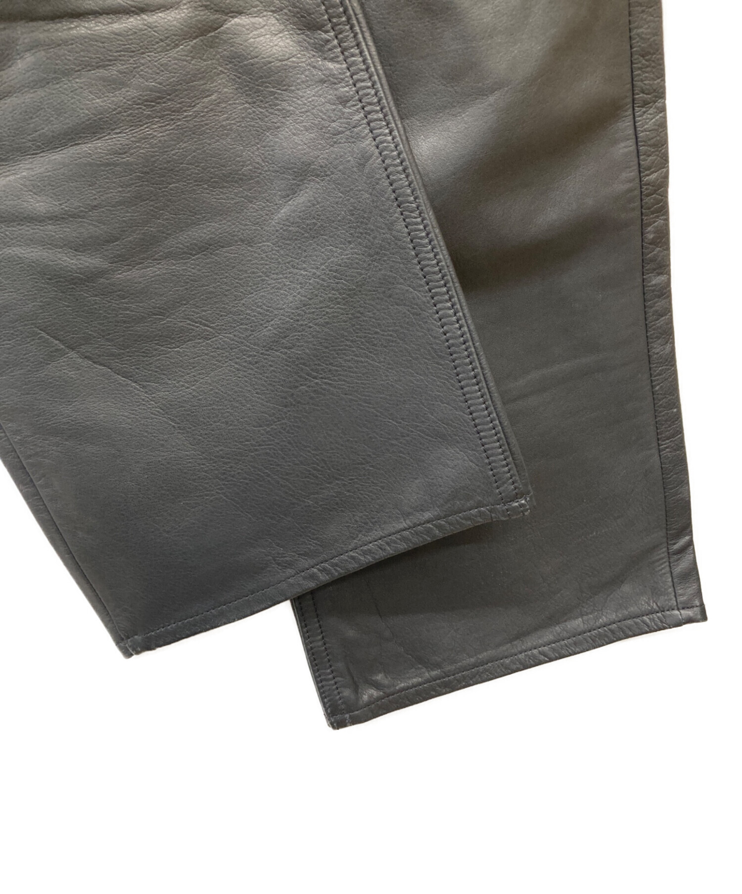 中古・古着通販】GAP (ギャップ) 00s カウレザーパンツ ブラック
