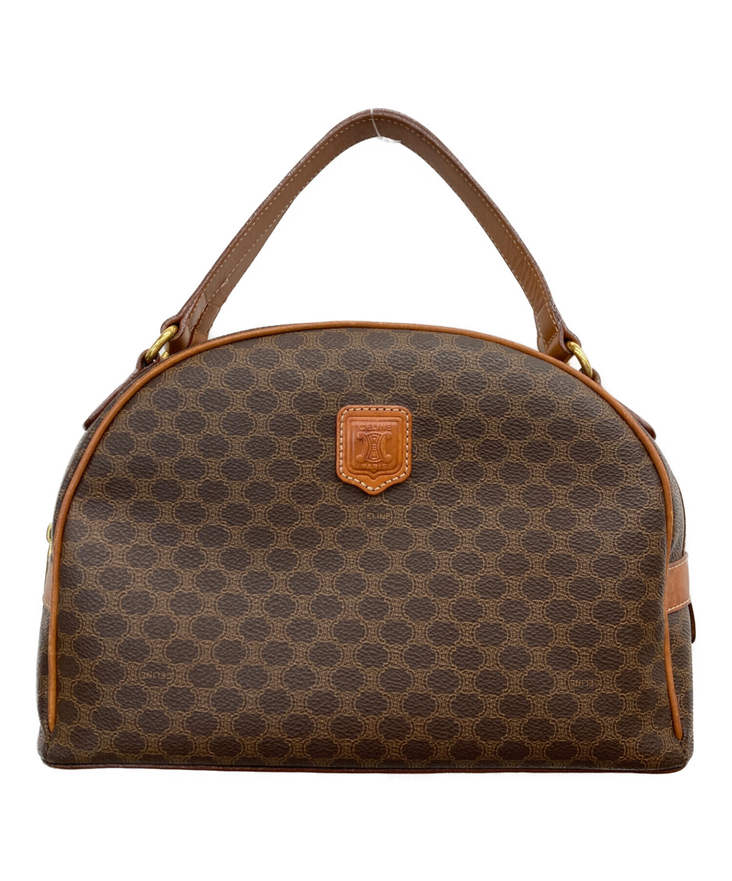 中古・古着通販】CELINE (セリーヌ) マカダム ハンドバッグ ブラウン