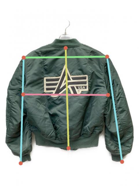 中古・古着通販】ALPHA (アルファ) 90s レザーパッチ MA-1ジャケット