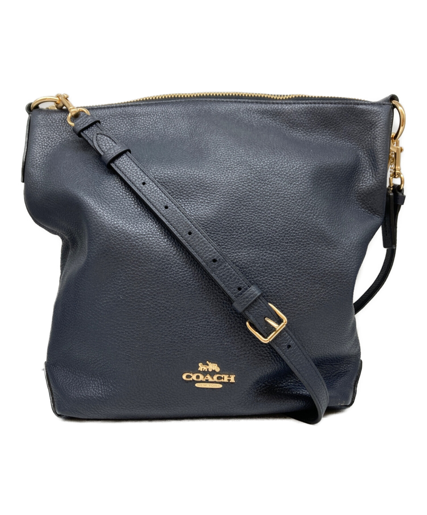 中古・古着通販】COACH (コーチ) 2WAYレザーショルダーバッグ ネイビー 中古・古着通販】COACH (コーチ) 2WAYレザーショルダーバッグ ネイビー