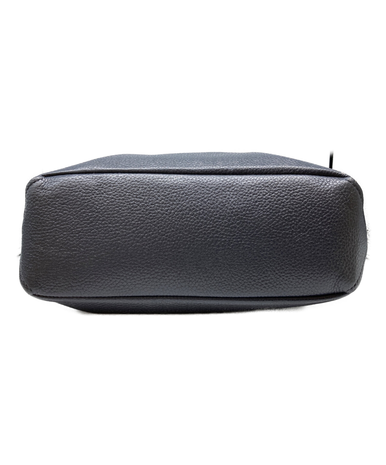 中古・古着通販】COACH (コーチ) 2WAYレザーショルダーバッグ ネイビー