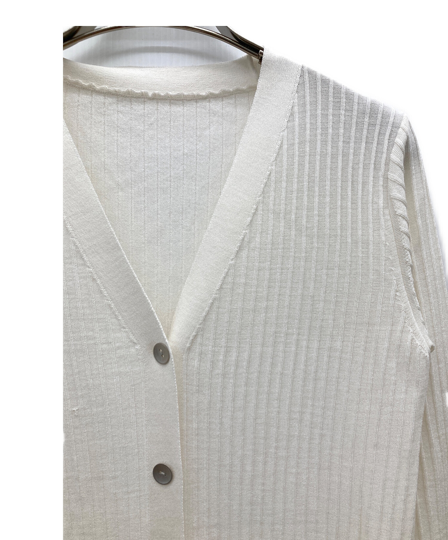 FOXEY フォクシーAlesssa Cardigan ホワイト38 中古・古着通販】FOXEY (フォクシー) ロングニットカーディガン