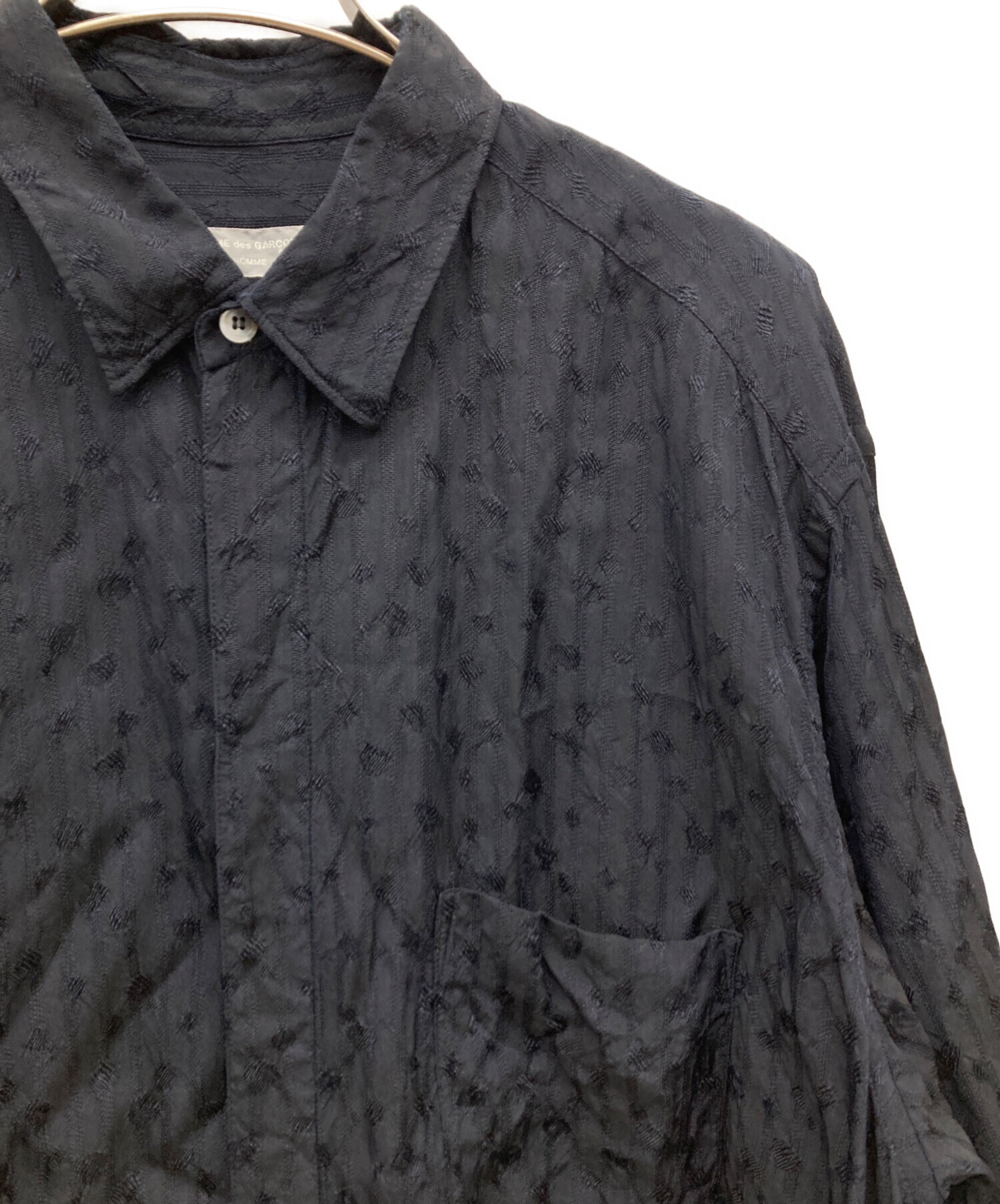 80'sデカオム　コムデギャルソンオム　炭黒ムラ染め　半袖シャツ 中古・古着通販】COMME des GARCONS HOMME (コムデギャルソン オム