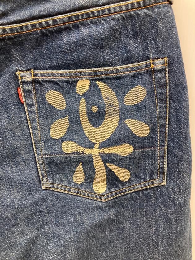 EVISU エヴィス　デニムパンツ　 道楽 ペイント　31×35 中古・古着通販】EVISU (エヴィス) 道楽デニムパンツ インディゴ