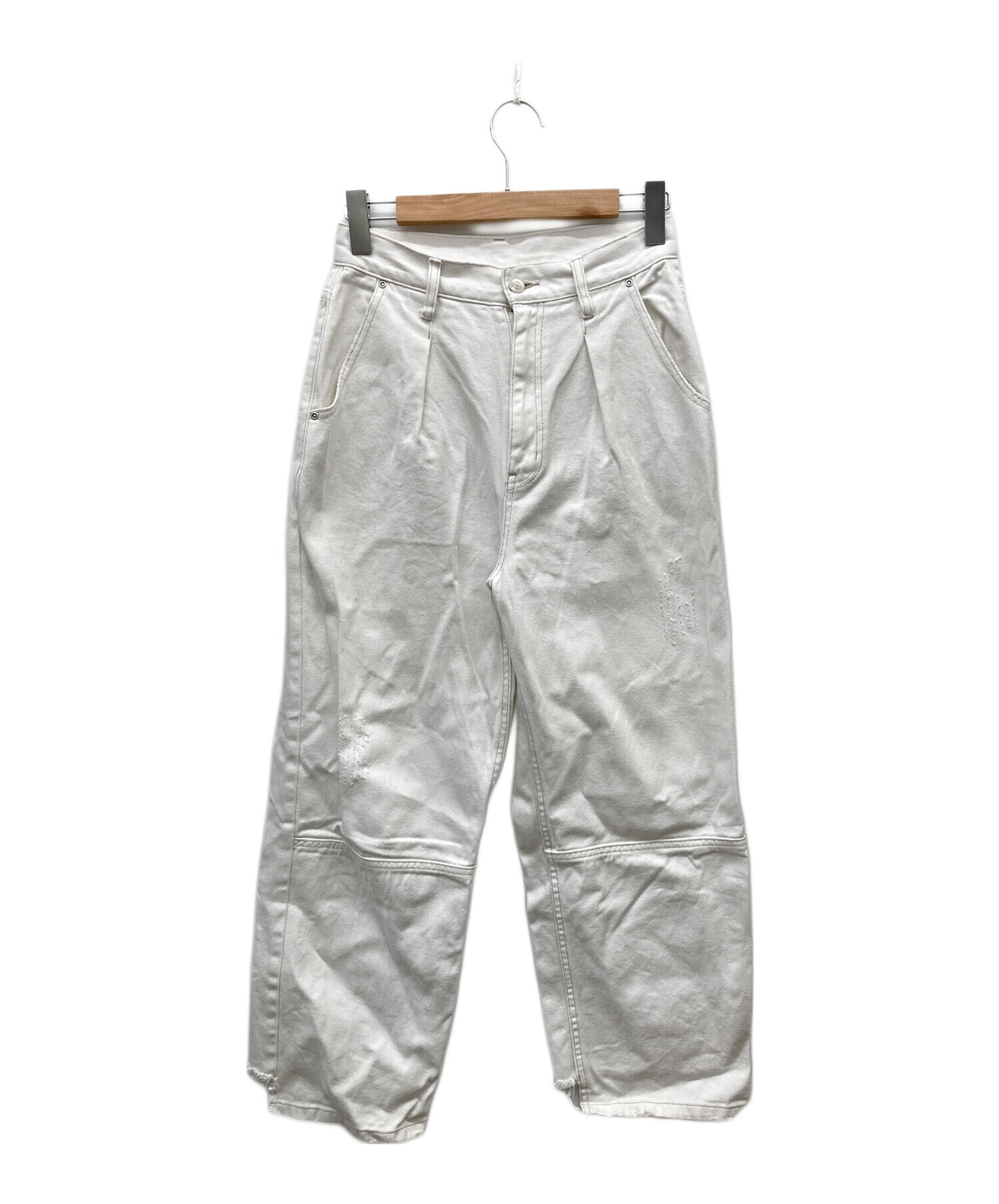 正規新品YENN HIGH RISE TUCK WIDE PANTS 38ロング 中古・古着通販】YENN (イエン) HIGH RISE TUCK WIDE PANTS ホワイト
