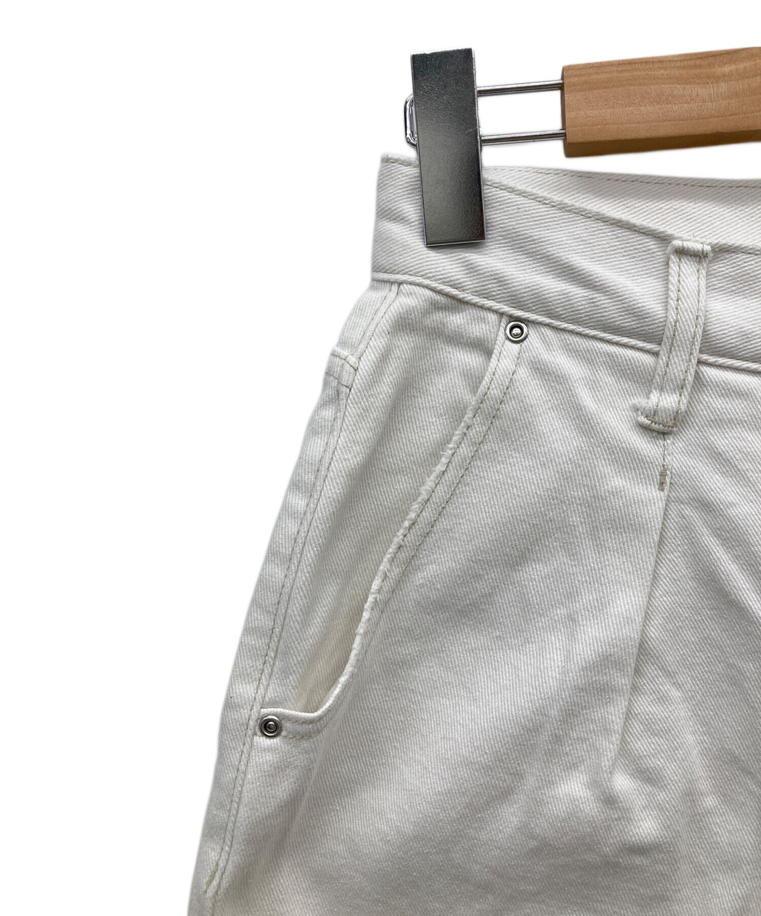 中古・古着通販】YENN (イエン) HIGH RISE TUCK WIDE PANTS ホワイト
