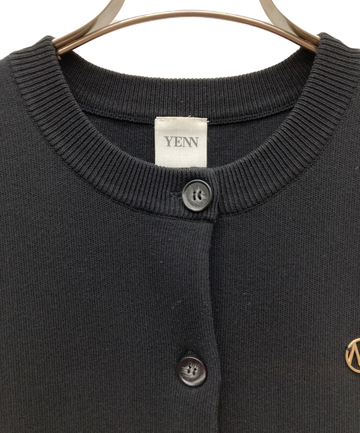 中古・古着通販】YENN (イエン) DOUBLE FACE KNIT VEST ブラック