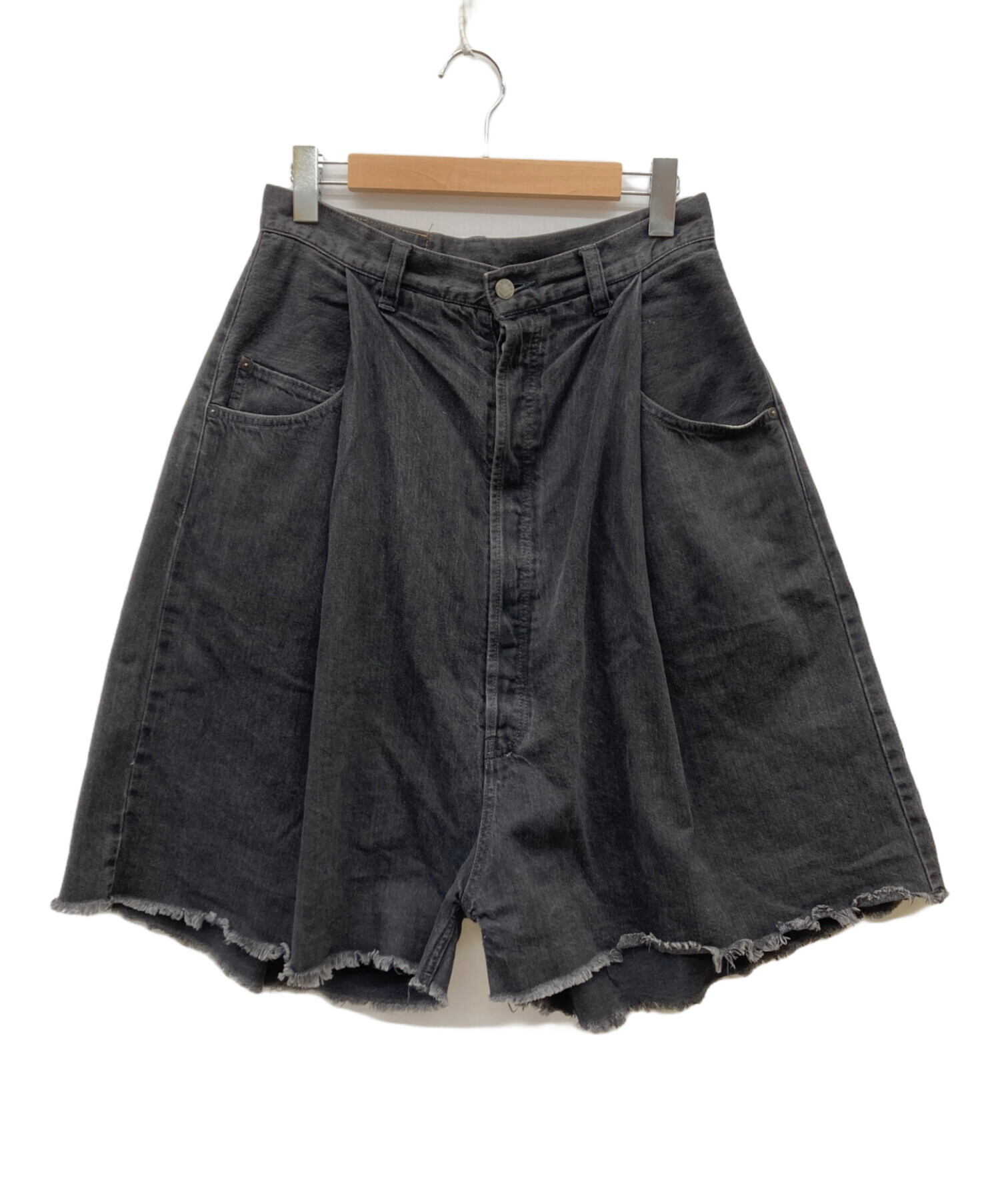 中古・古着通販】HIRO (ヒロ) 袴デニムショートパンツ ブラック サイズ