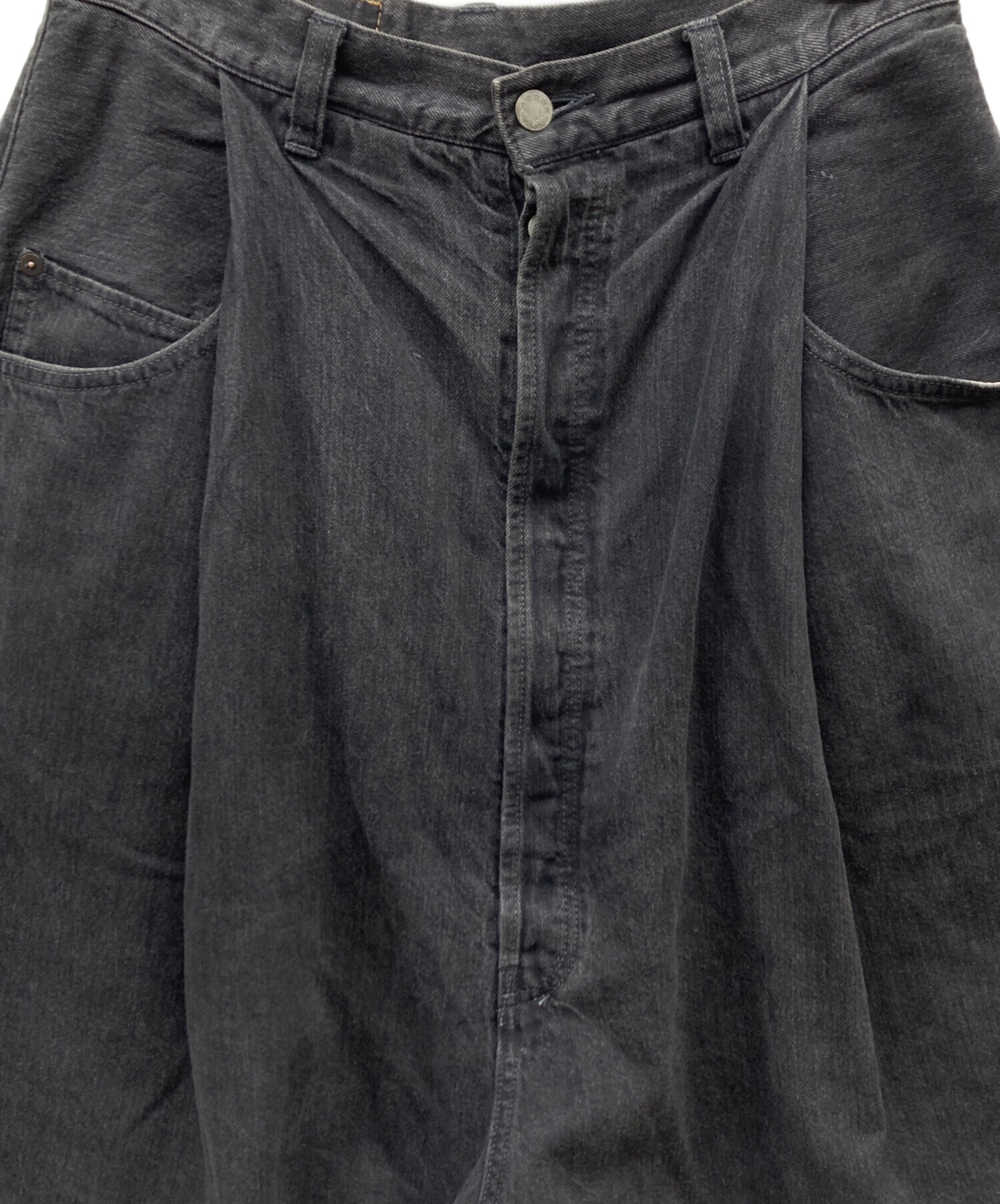 HIRO名作袴デニム 中古・古着通販】HIRO (ヒロ) 袴デニムショートパンツ ブラック サイズ