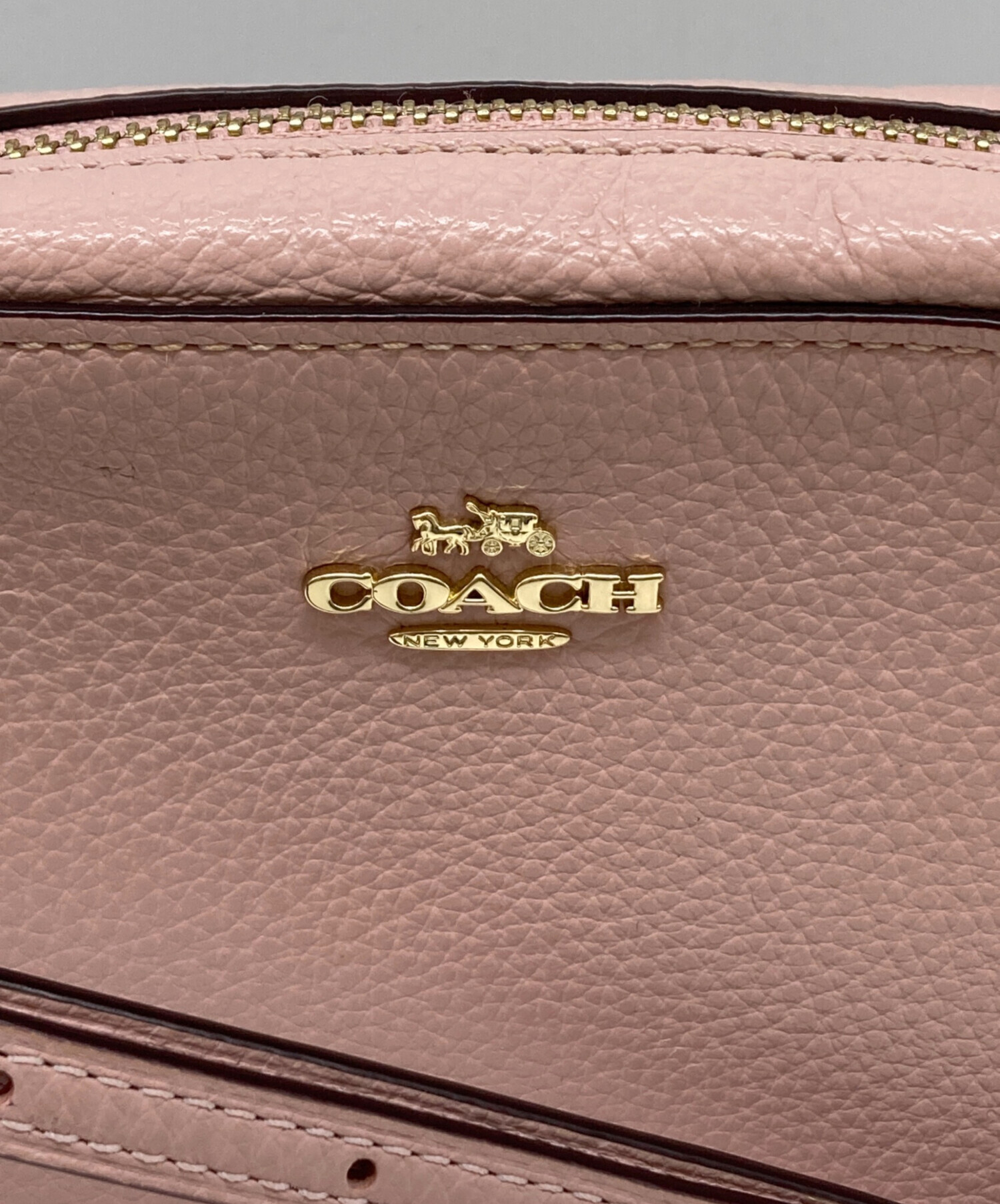 COACH レザー ショルダーバッグ ベージュ 未使用級 コーチ かごバッグ 