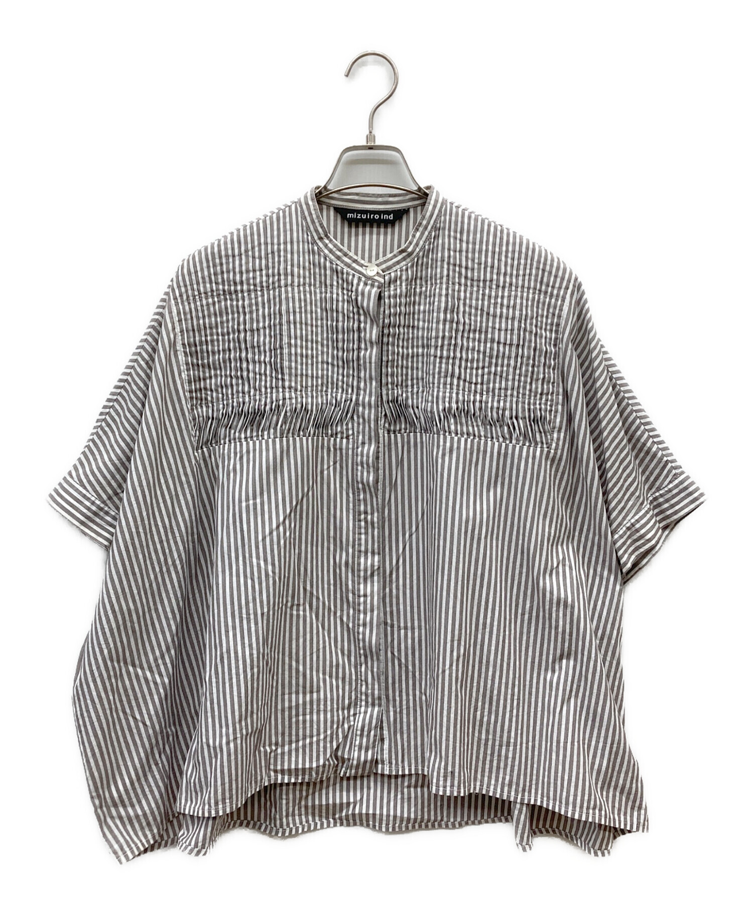 中古・古着通販】mizuiro-ind (ミズイロインド) ギャザーストライプ 