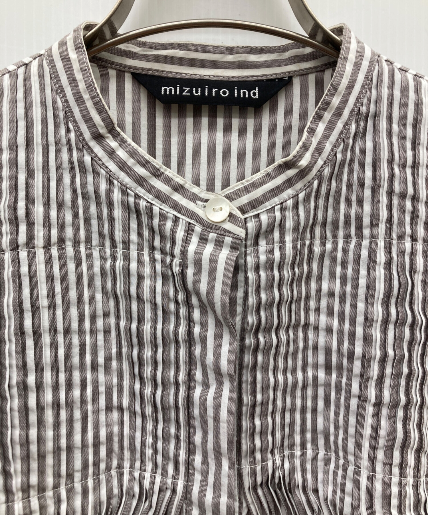 中古・古着通販】mizuiro-ind (ミズイロインド) ギャザーストライプ 