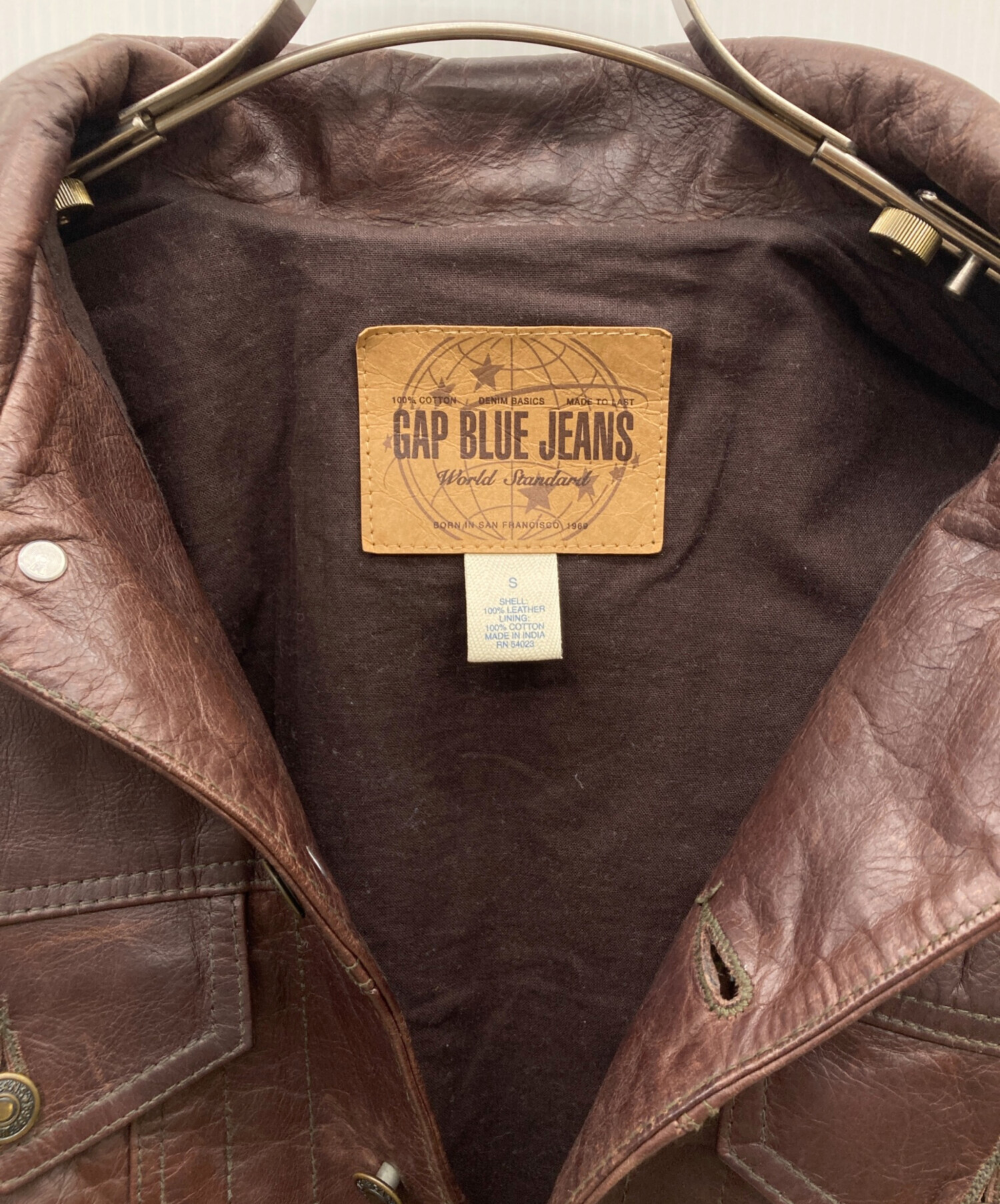E*T様 【OLD GAP】GAP BLUE JEANS レザートラッカージャケ 中古・古着通販】GAP BLUE JEANS (ギャップブルージーンズ) 3rd レザー