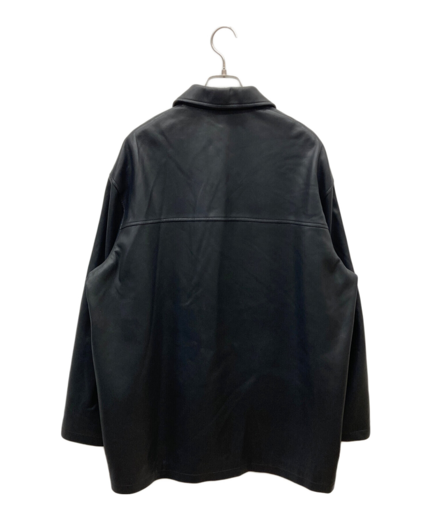 中古・古着通販】anuke (アンヌーク) Ecoleather Over Jacket ブラック