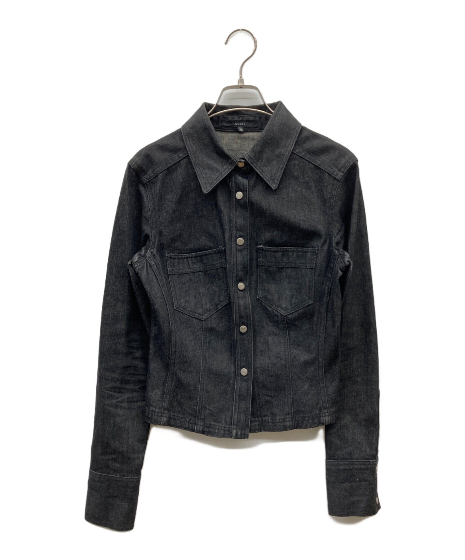 GUCCI デニムジャケット 38 中古・古着通販】GUCCI (グッチ) デニムシャツジャケット ブラック