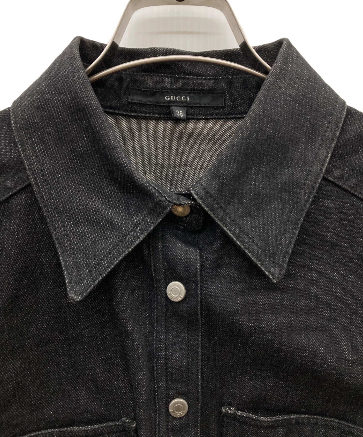 グッチ　ヴィンテージ　ブラックデニムシャツ 中古・古着通販】GUCCI (グッチ) デニムシャツジャケット ブラック