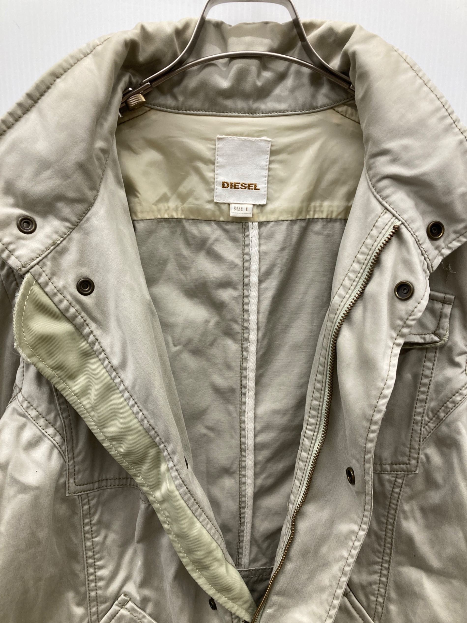 中古・古着通販】DIESEL (ディーゼル) ミリタリージャケット ベージュ
