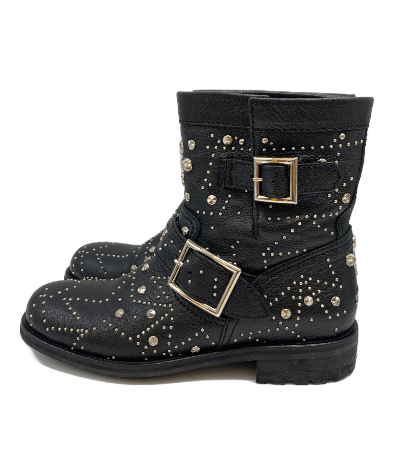 JIMMY CHOO ジミーチュウ レインブーツ スタースタッズブラック 37 中古・古着通販】JIMMY CHOO (ジミーチュウ) グラフィック スター