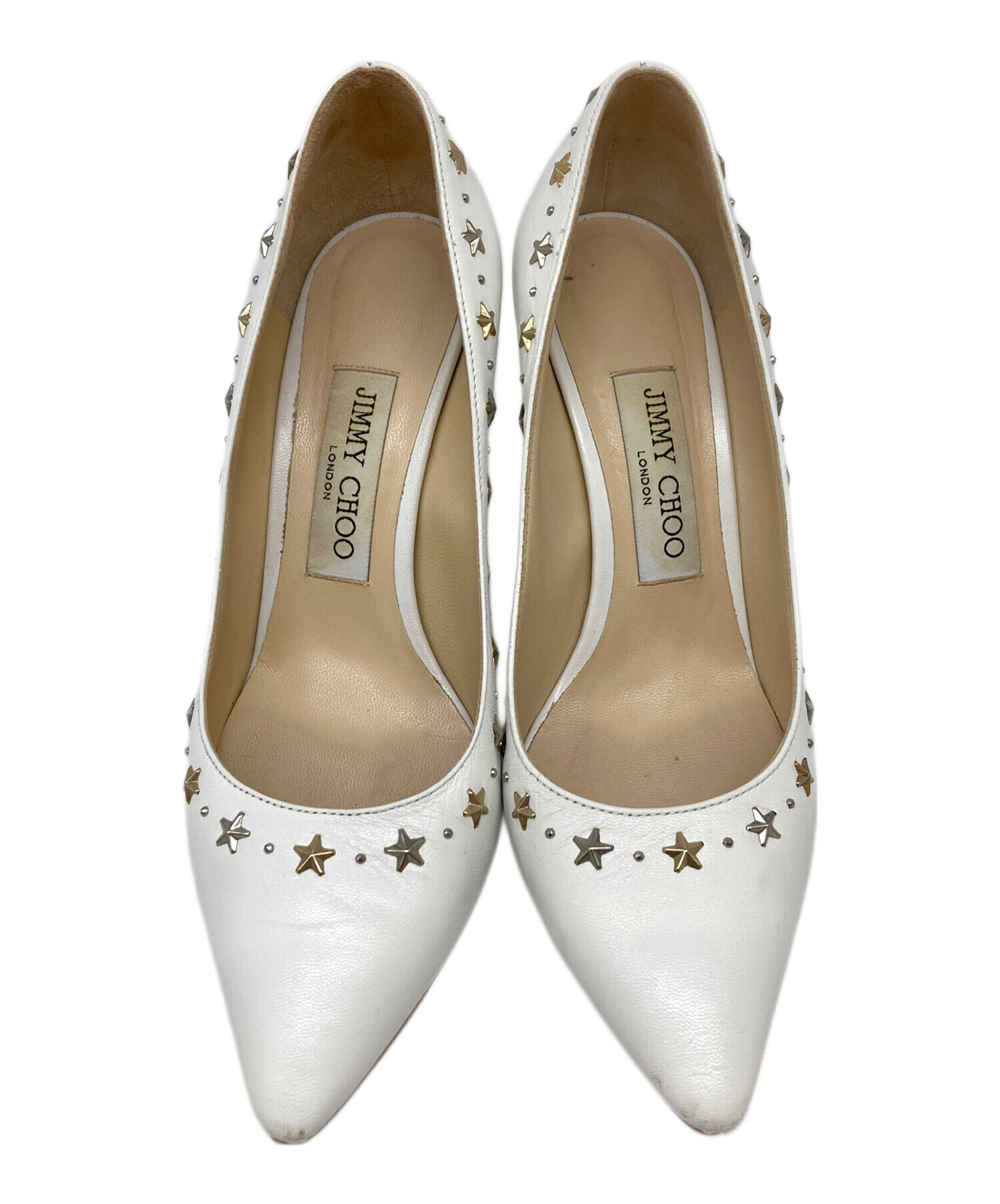 美品✨JIMMY CHOO ジミーチュウ スタースタッズ フラットパンプス 37 中古・古着通販】JIMMY CHOO (ジミーチュウ) スタースタッズパンプス