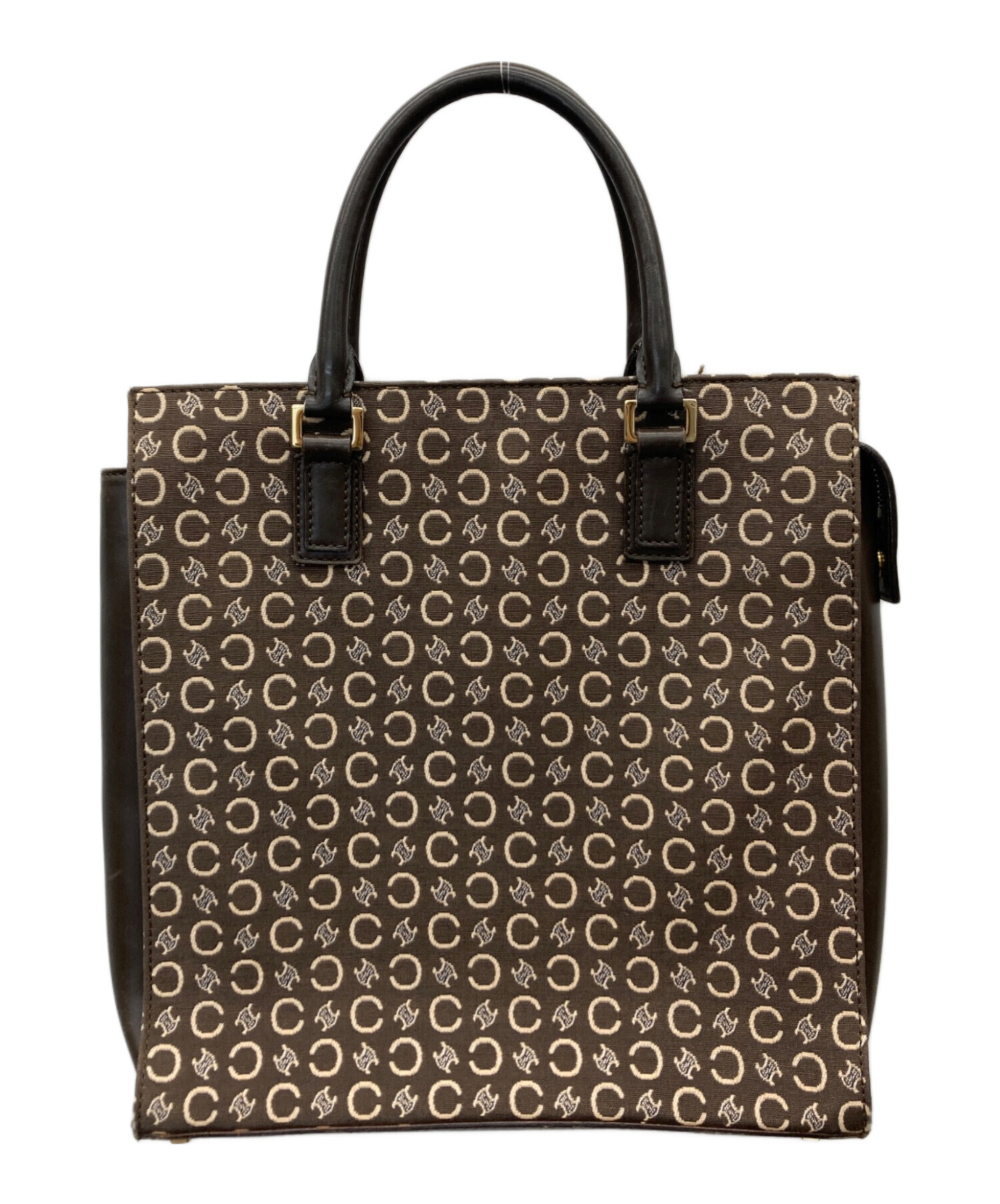 中古・古着通販】CELINE (セリーヌ) マカダム柄ハンドバッグ ブラウン