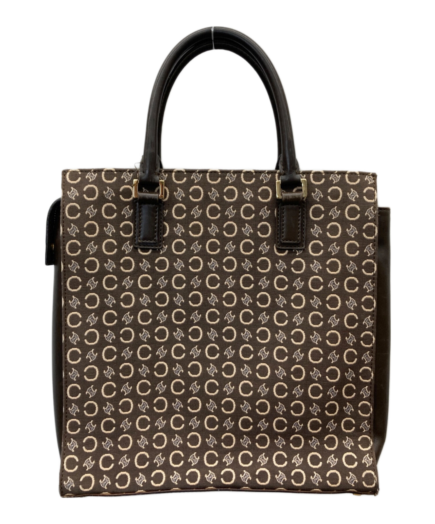 中古・古着通販】CELINE (セリーヌ) マカダム柄ハンドバッグ ブラウン