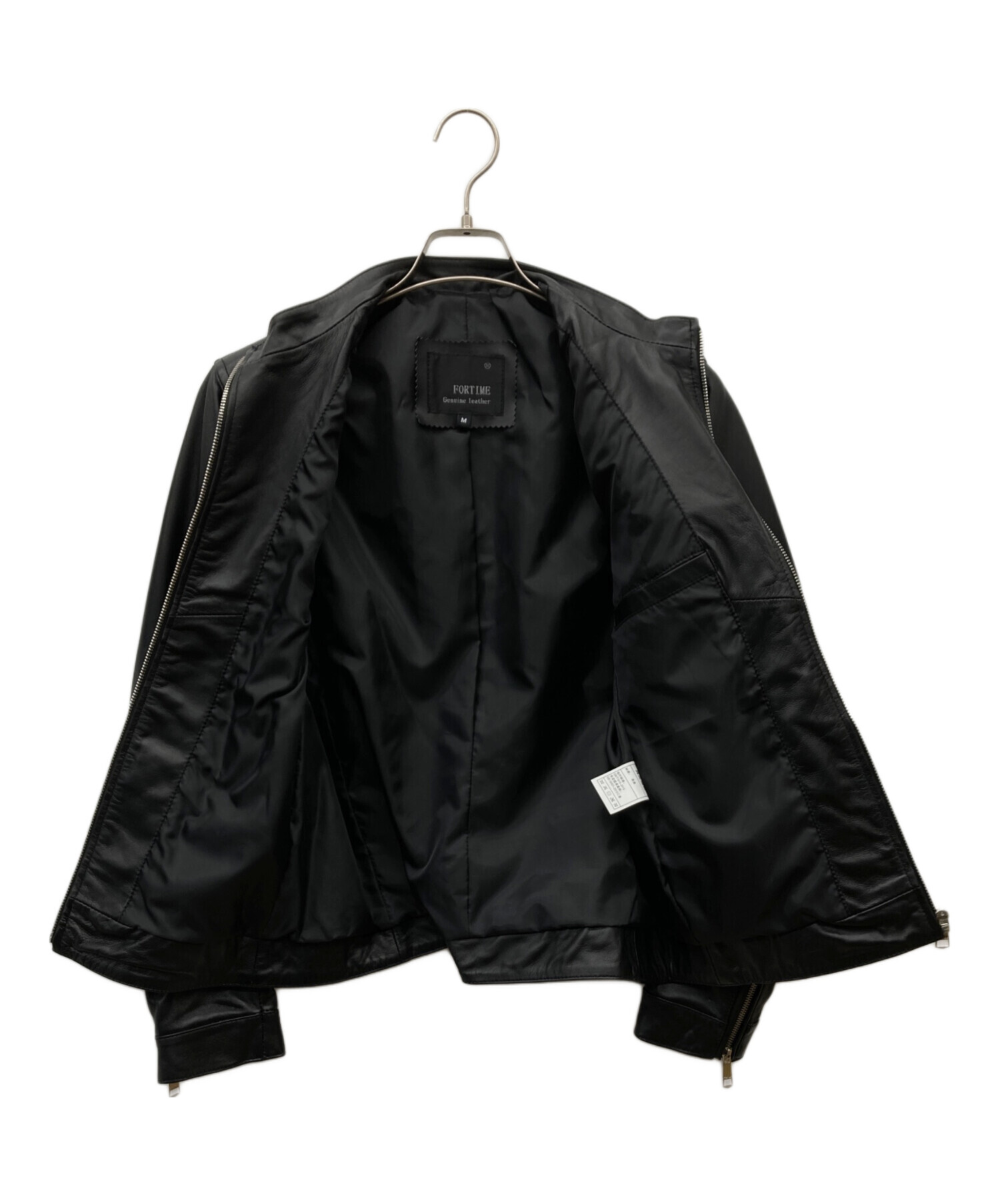 美品　FORTIME 本革　シングルライダースジャケット　　ブラック　4XL 中古・古着通販】fortime (フォータイム) シングルライダース