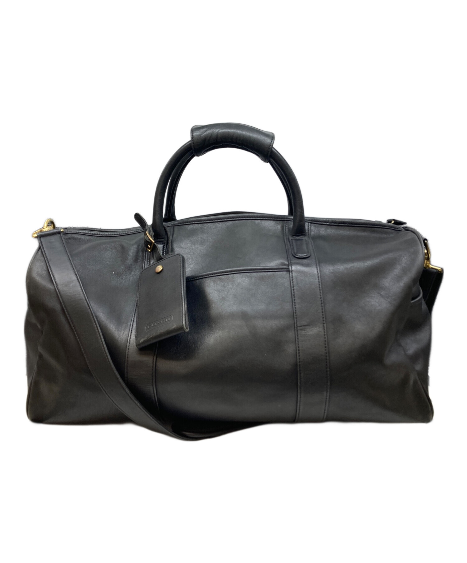 中古・古着通販】COACH (コーチ) レザー2WAY ボストンバッグ ブラック