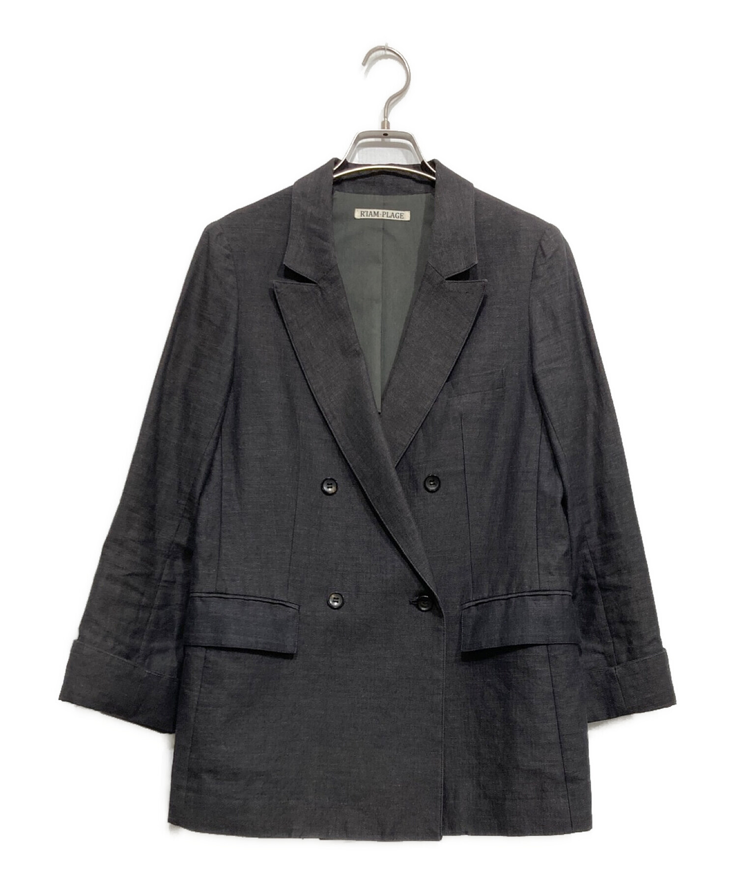 【美品】リアムプラージュ　ウールヘリンボーンダブルジャケット 専用【極美品】リアムプラージュ ヘリンボーン ノーカラー ダブル