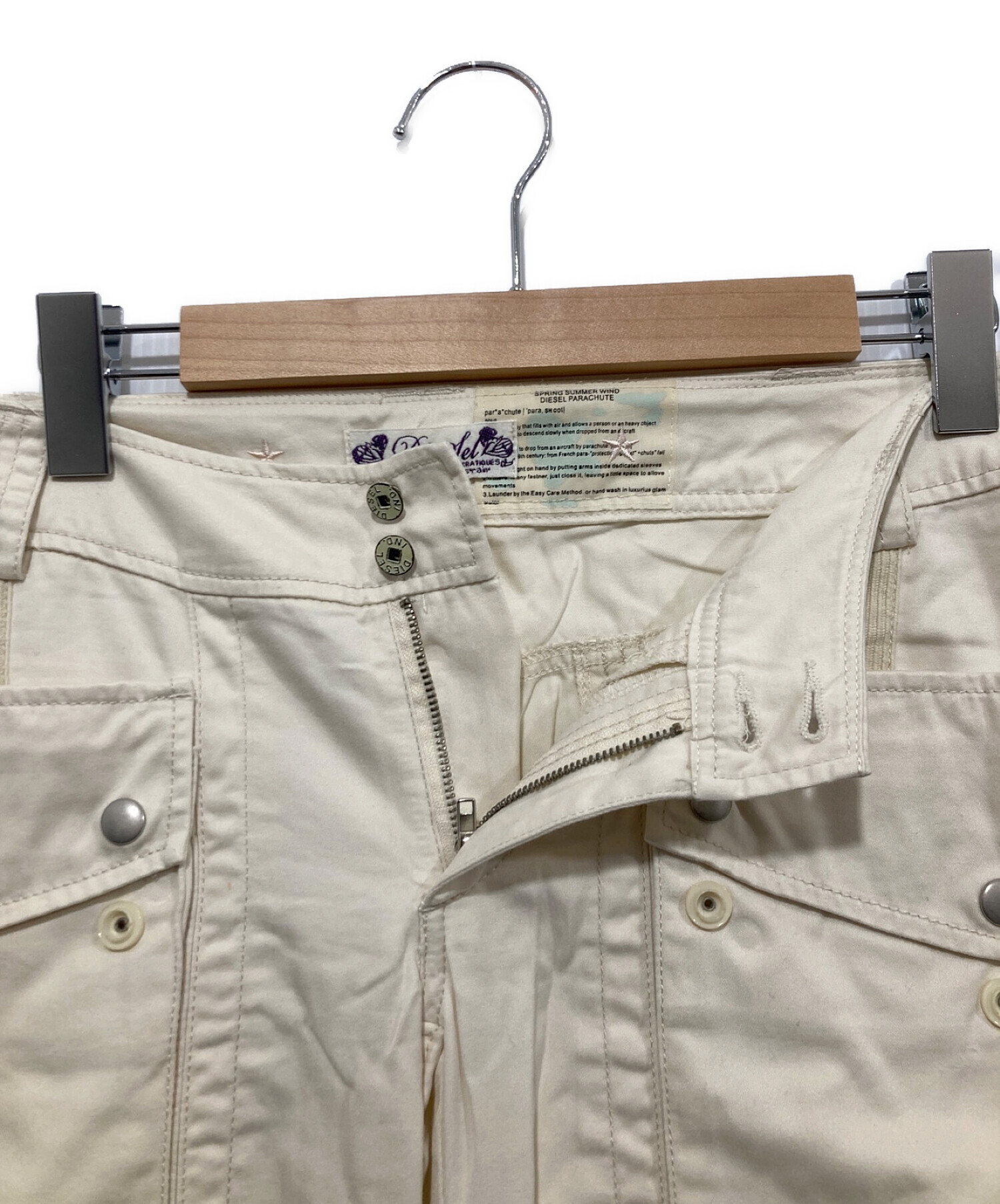 中古・古着通販】DIESEL (ディーゼル) パラシュートパンツ ホワイト 