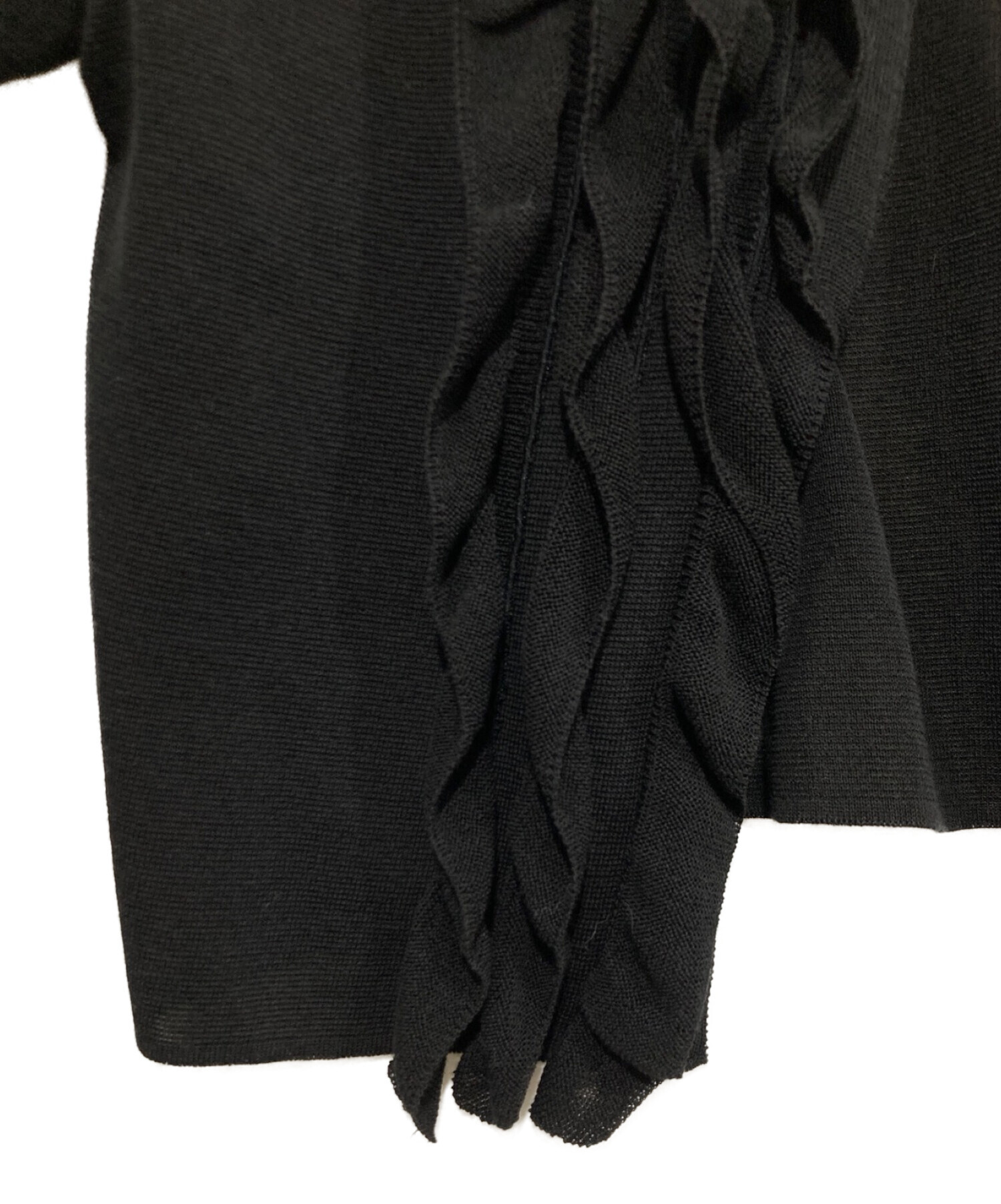 うり エムズグレイシー ポンチョ風 フリルニット 38 ブラック エムズ