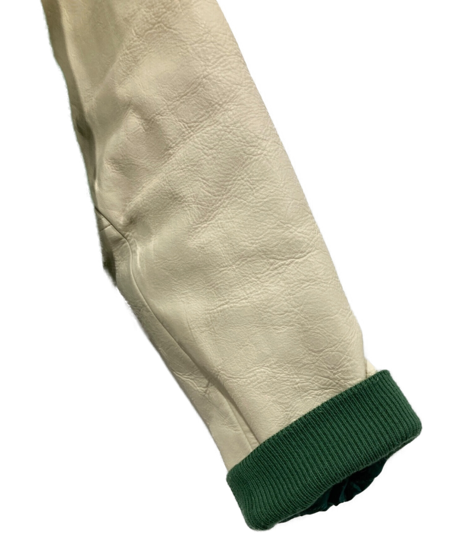 Human Made スタジャン グリーン/ホワイト 中古・古着通販】HUMAN MADE (ヒューマンメイド) バーシティジャケット