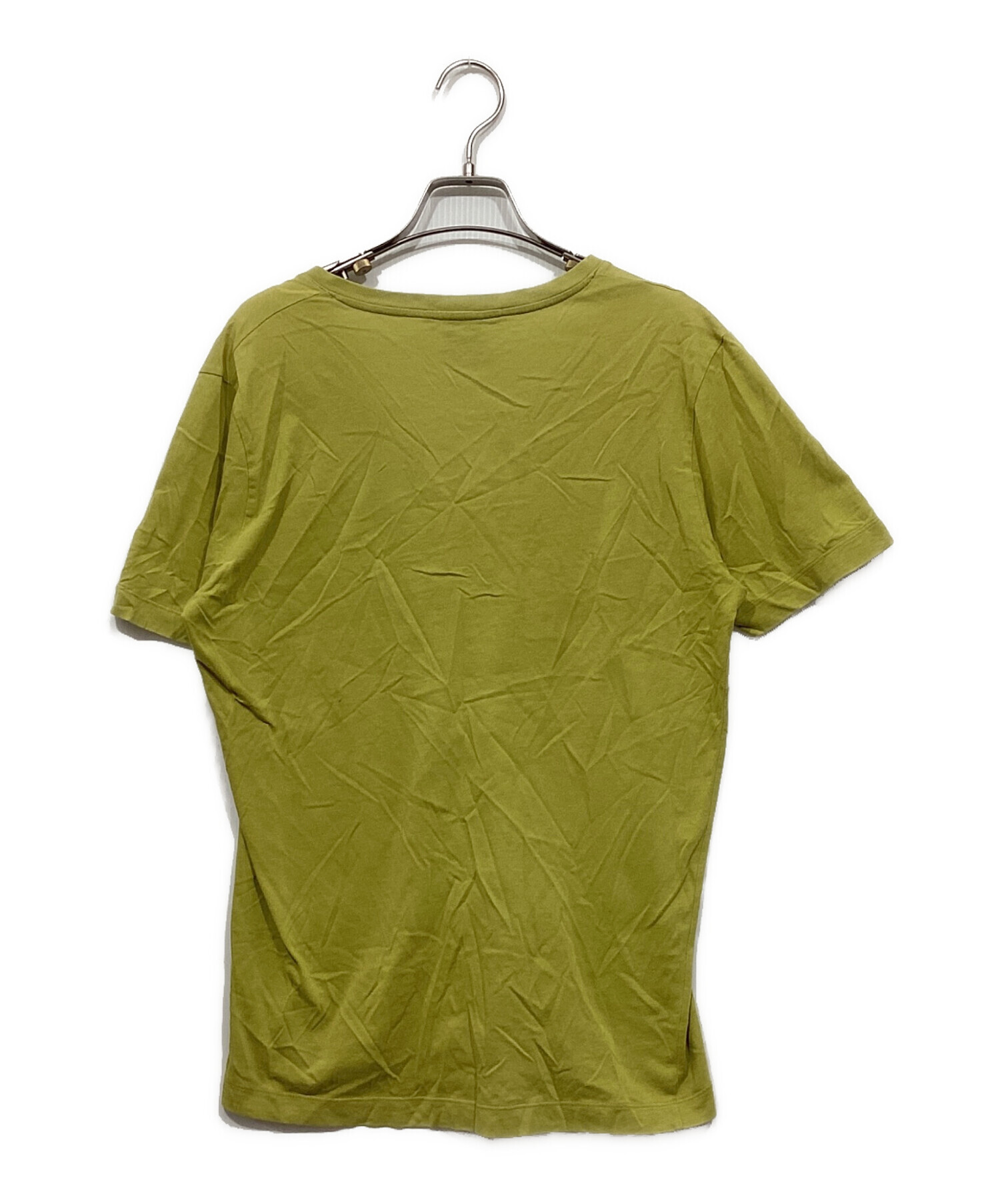 中古・古着通販】GUCCI (グッチ) VネックTシャツ 黄緑 サイズ:L 