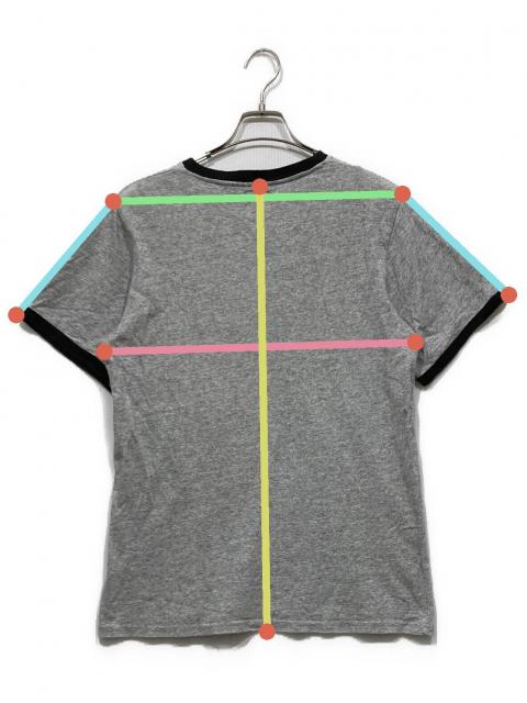 stussy リンガーTシャツ USA製 90s OLD STUSSY College Ringer S/S Tee 灰黒 L オールド