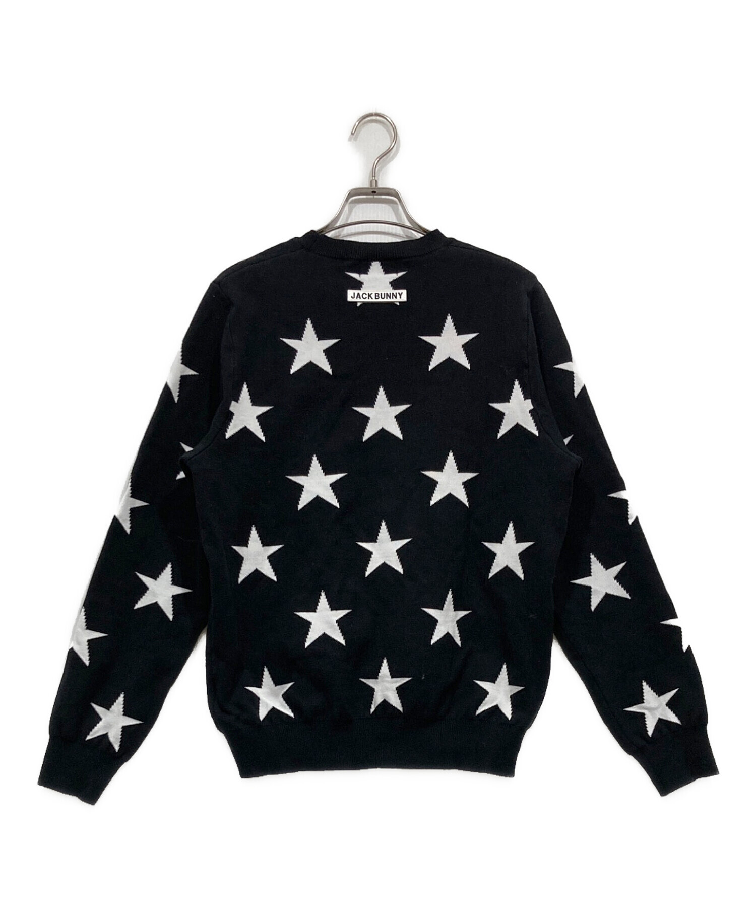 Jack Bunny!! 星型デザイン セーター サイズ5 中古・古着通販】JACK BUNNY (ジャックバニー) 星総柄ニット ブラック