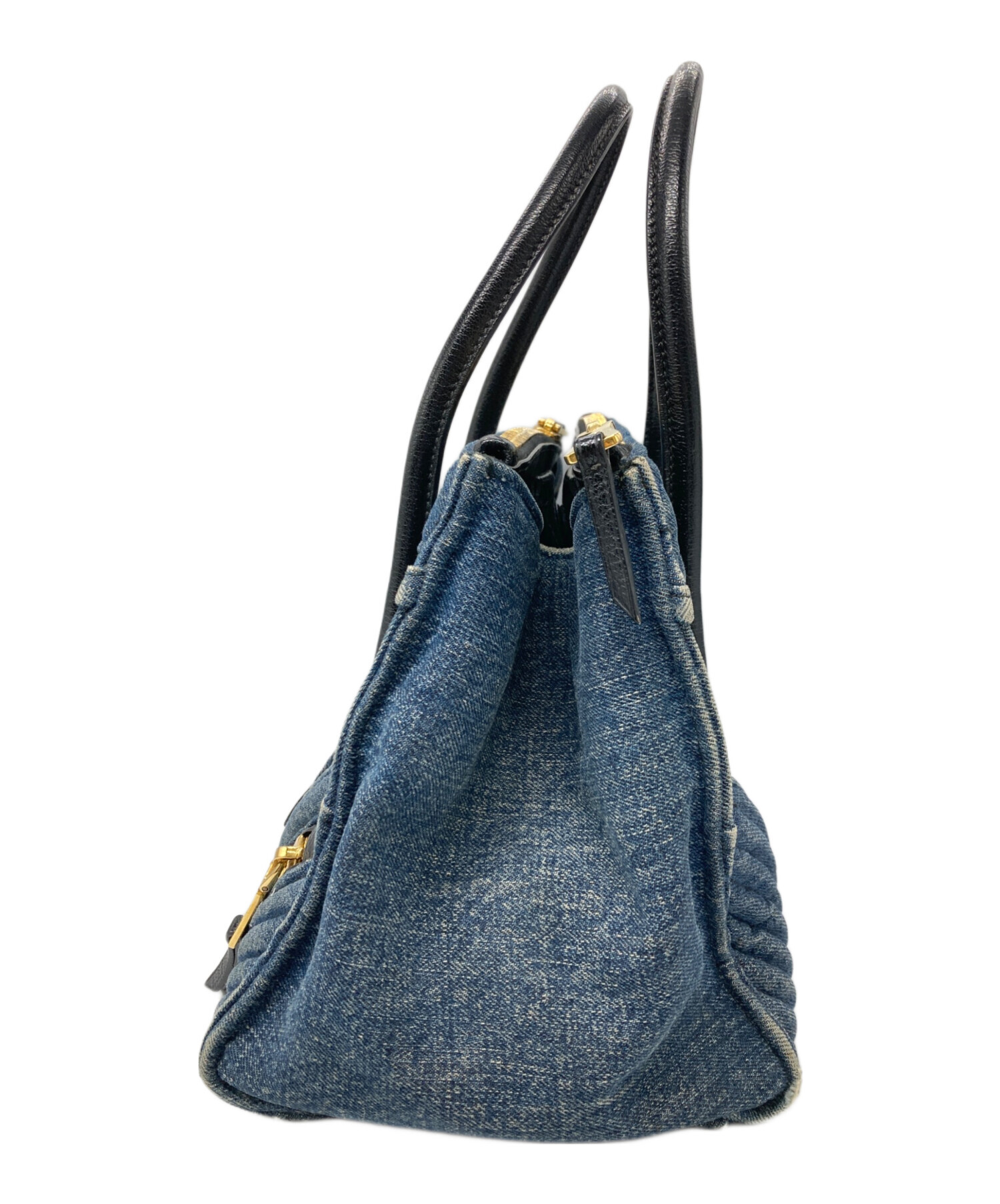 中古・古着通販】MIU MIU (ミュウミュウ) デニムバイカーハンドバッグ