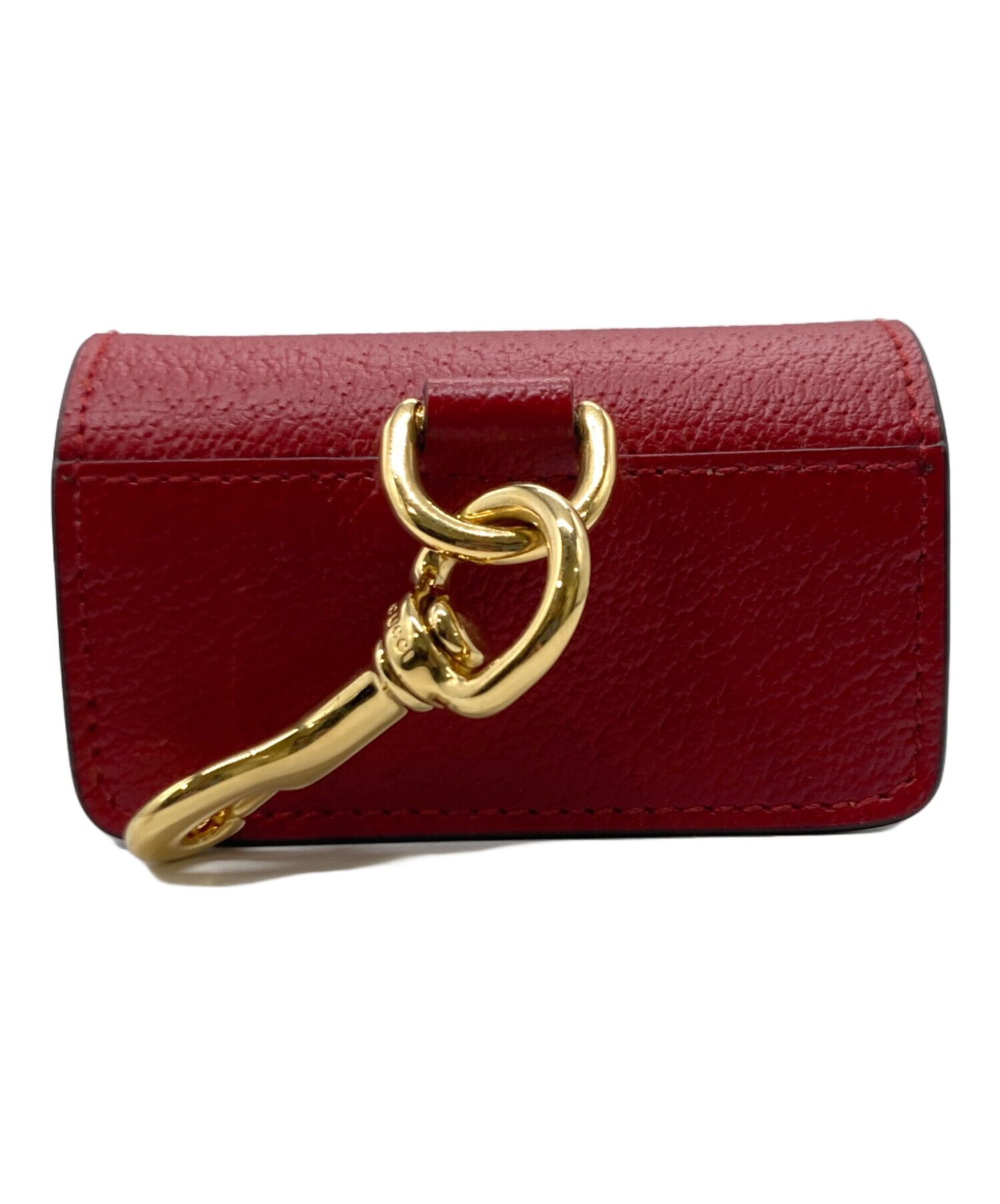 【新品未使用】GUCCI ダブルG エチケットバッグ レザー レッド 箱付き 新品未使用】GUCCI ダブルG エチケットバッグ レザー レッド 箱付き