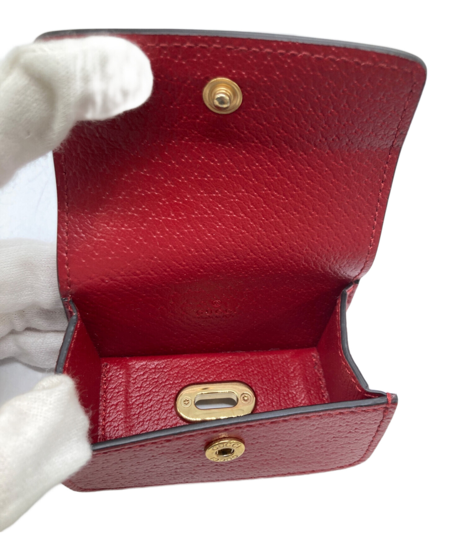 【新品未使用】GUCCI ダブルG エチケットバッグ レザー レッド 箱付き 新品未使用】GUCCI ダブルG エチケットバッグ レザー レッド 箱付き
