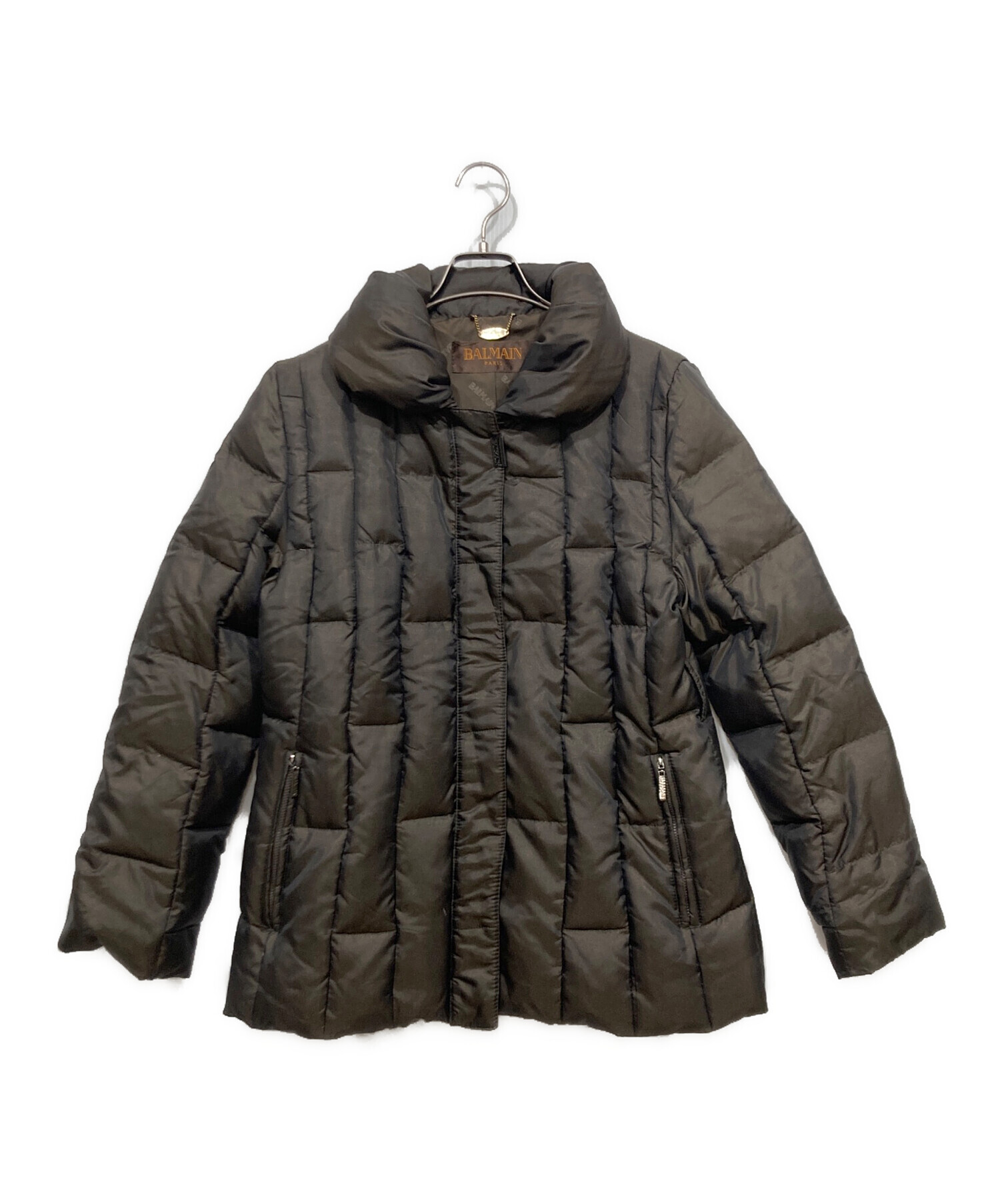 BALMAIN 配色ダウンジャケット BALMAIN バルマン ダウンコート 3way パープル ファー Mサイズ - メルカリ