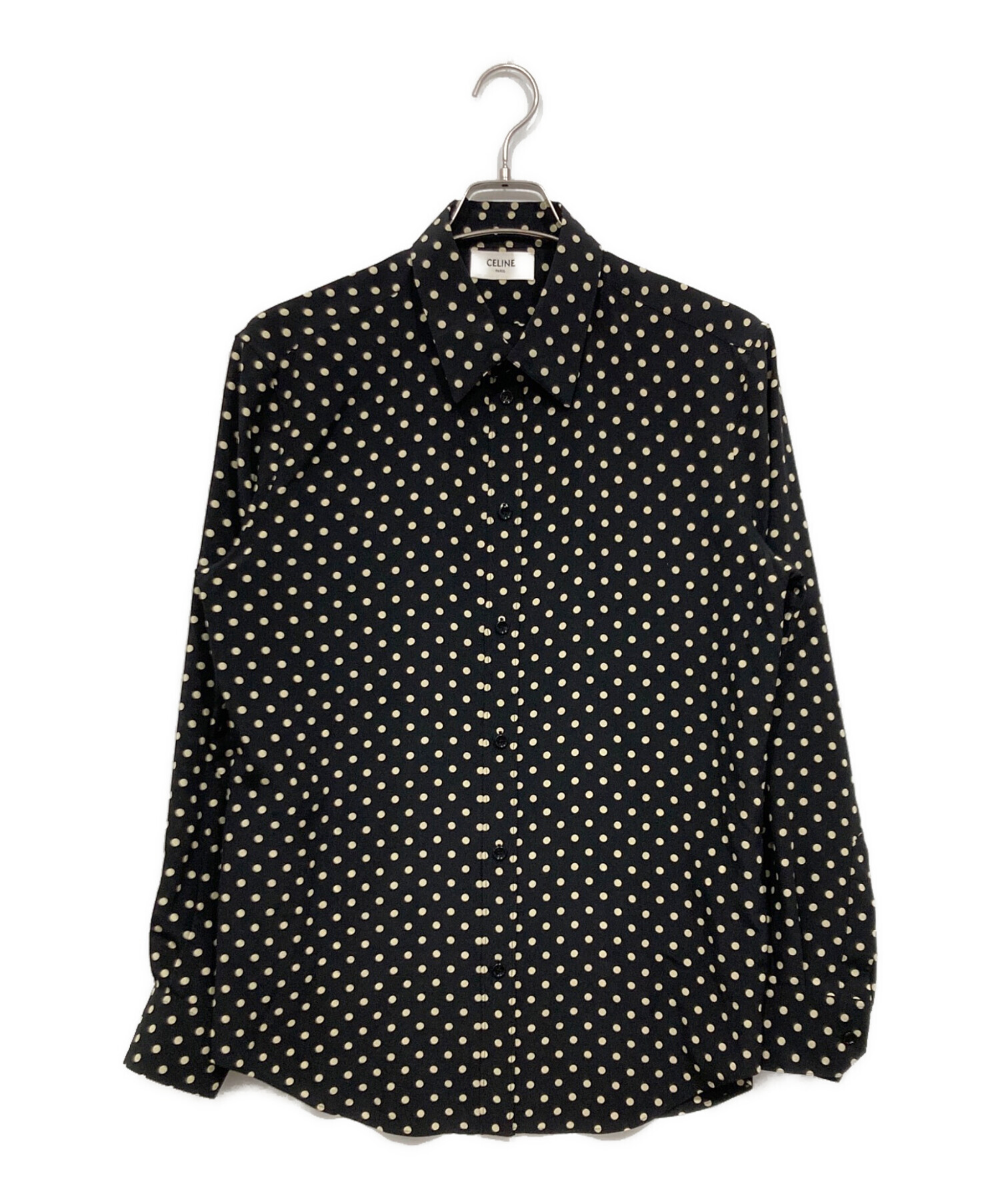 CELINE✨ シャツ シルク 100 ベルト 総柄 中古・古着通販】CELINE (セリーヌ) クラシックシルクドットシャツ