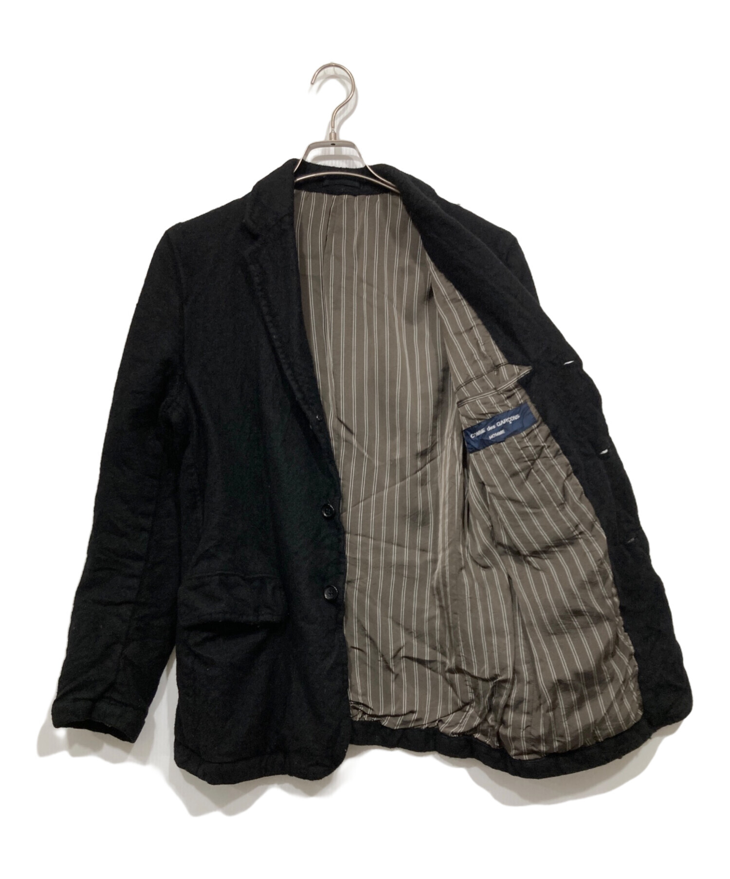 田中オム期 コムデギャルソンオム 縮絨3B テーラードジャケット ブラック COMME des GARCONS HOMME コムデギャルソンオム 05AW HP-J037