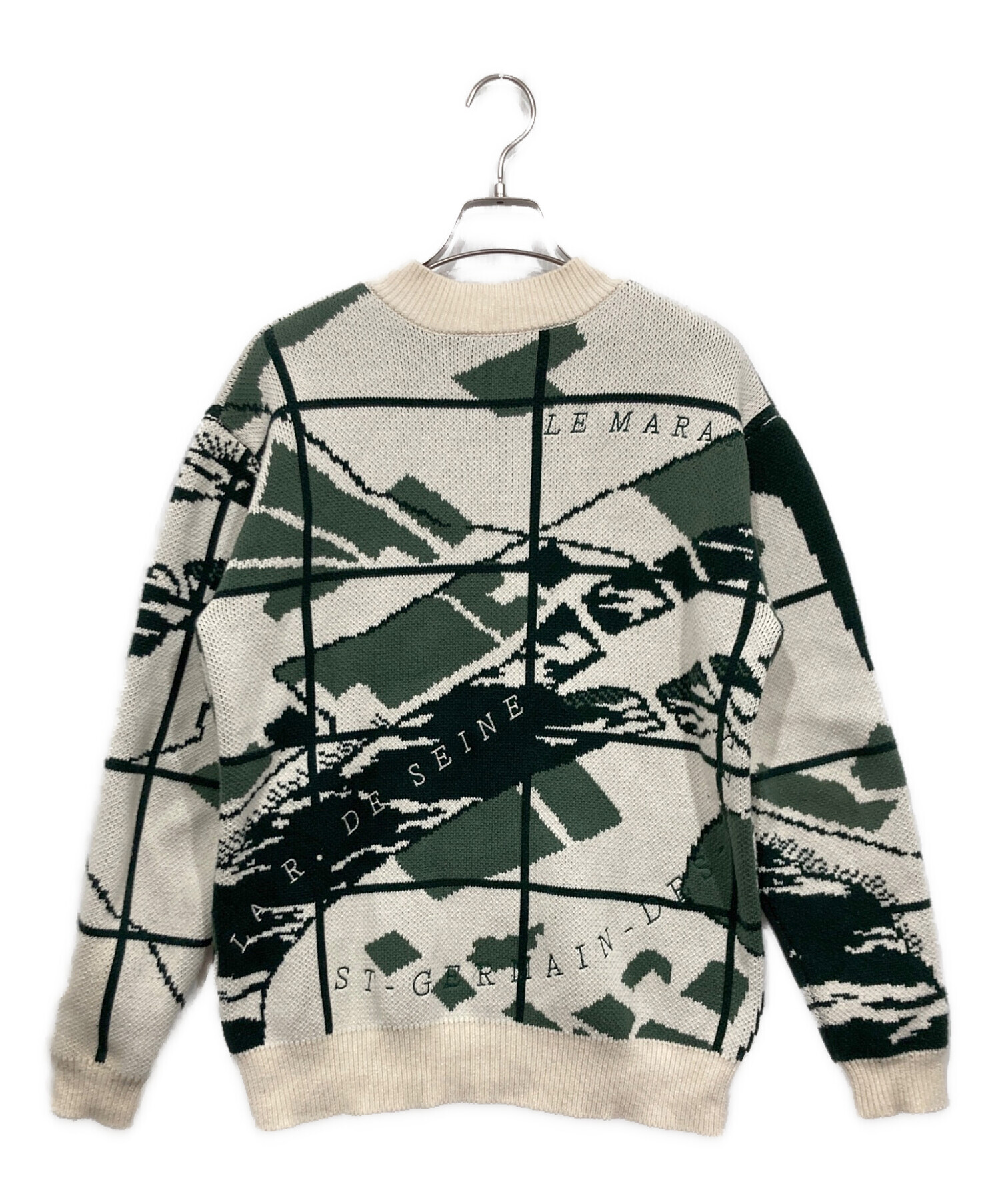 中古・古着通販】KITH (キス) Paris Atlas Crewneck ホワイト×グリーン 