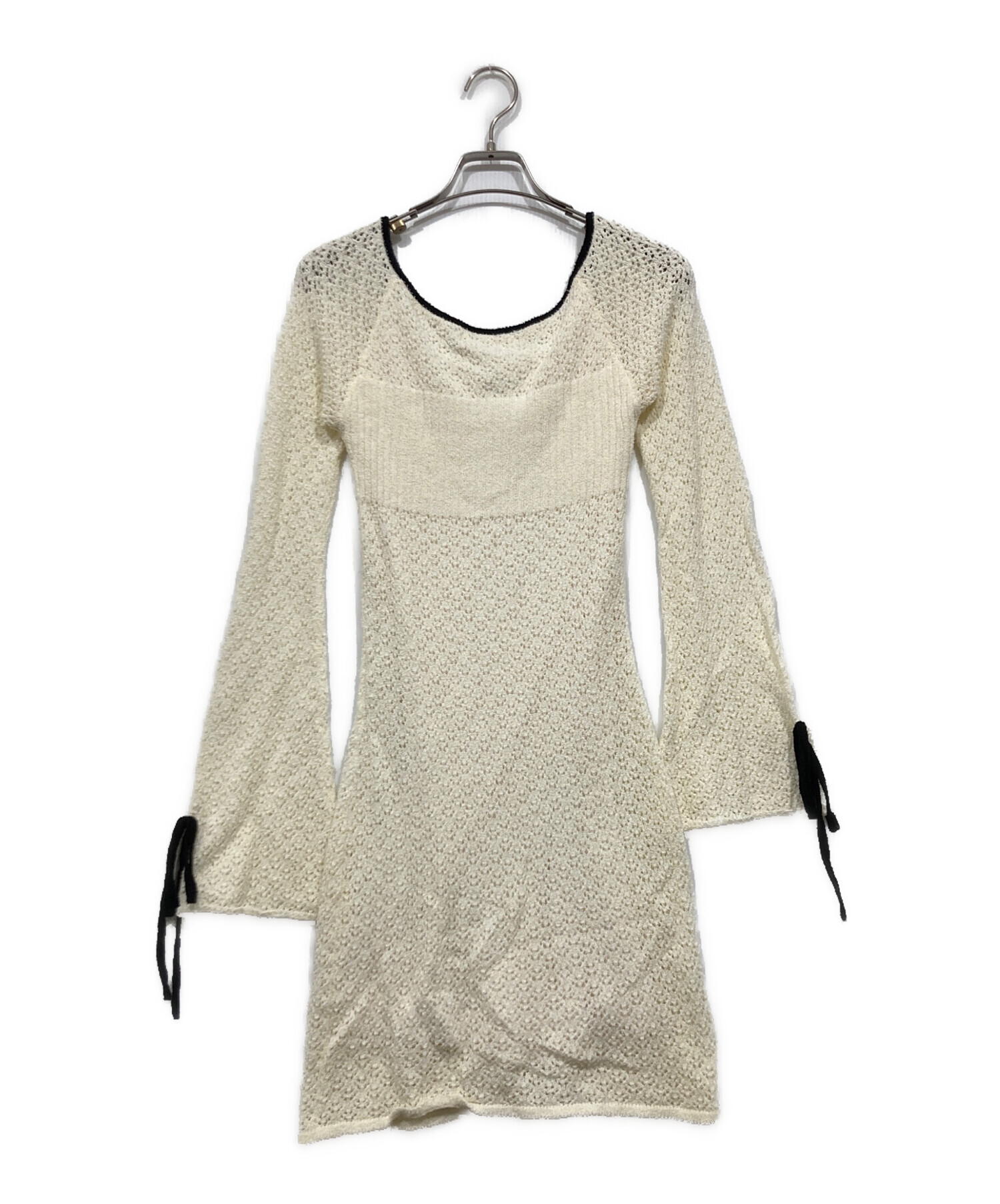 ワンピース andmary Lily crochet mini dress BLACK Lily crochet mini