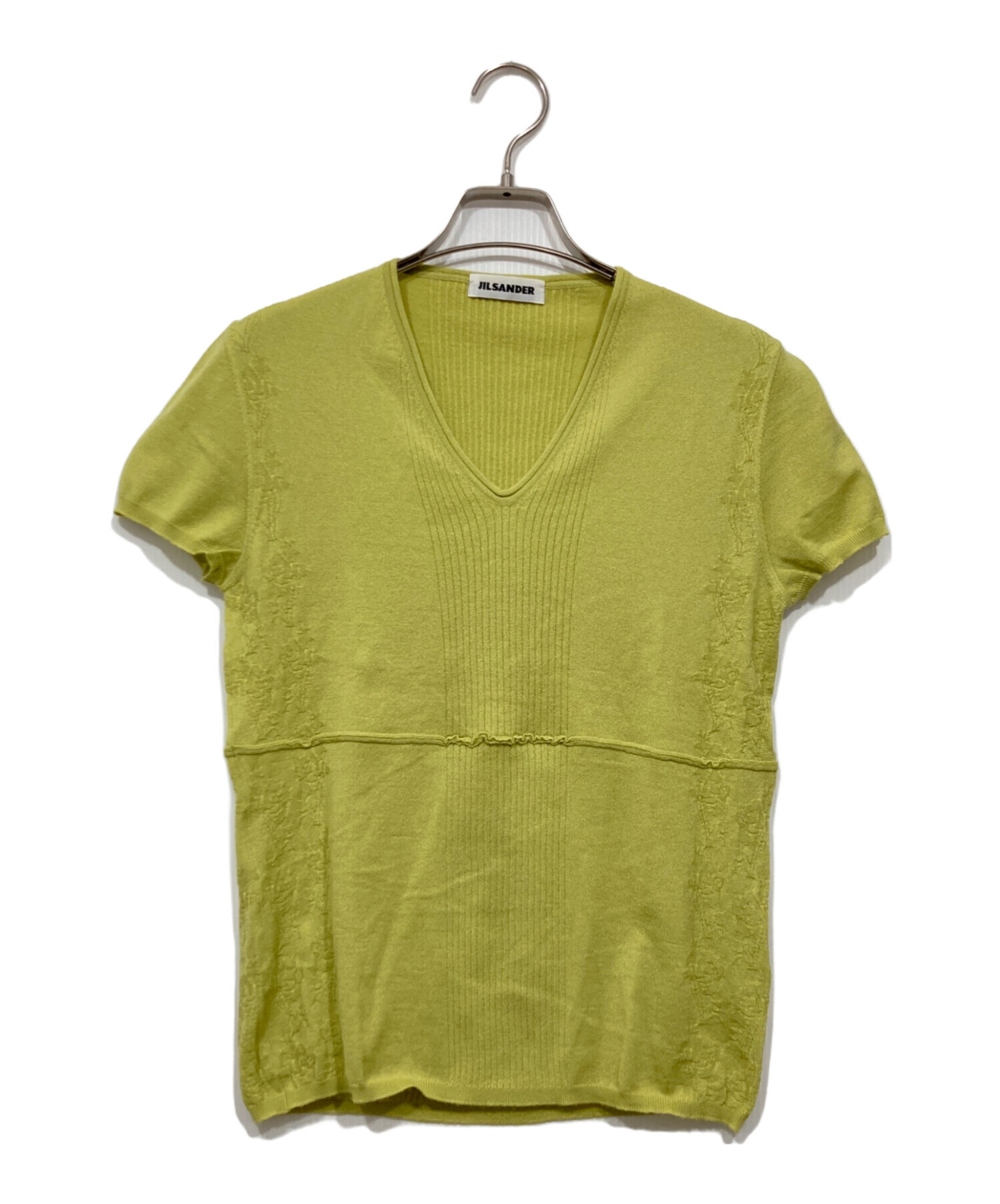 中古・古着通販】JIL SANDER (ジルサンダー) 半袖ニット イエロー 