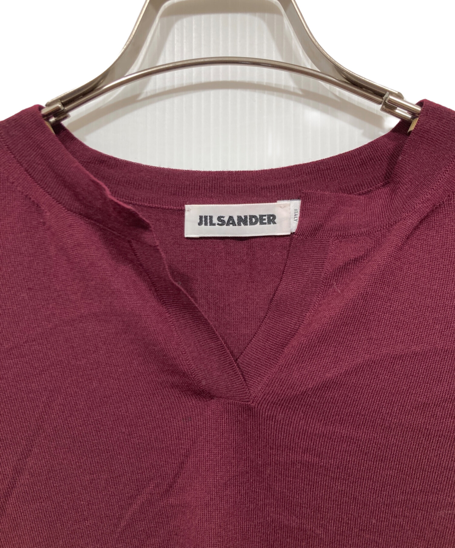 中古・古着通販】JIL SANDER (ジルサンダー) スキッパーウールニット 